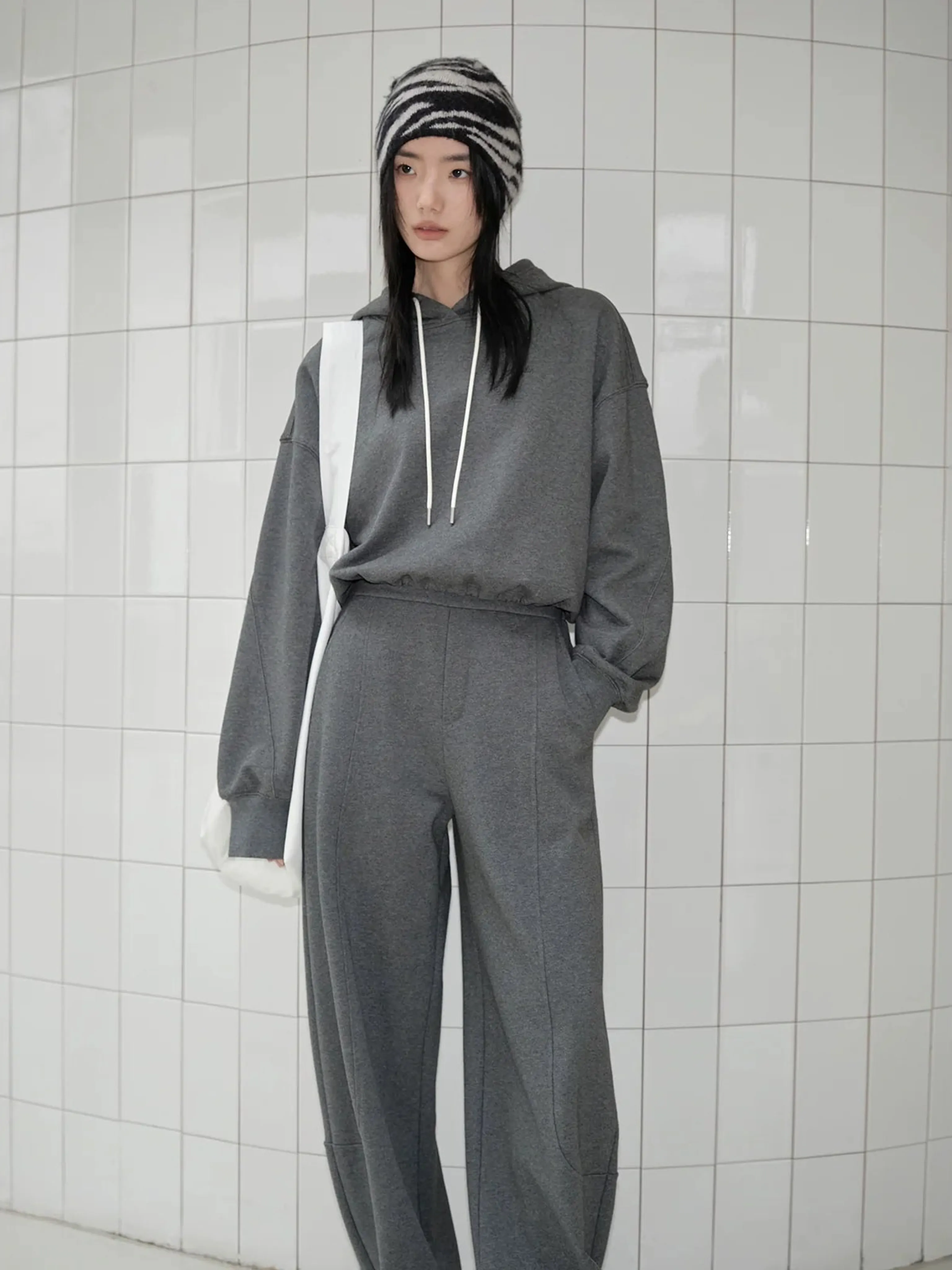 CleanFit Hooded Sweatshirt and Wide-Leg Pants Set