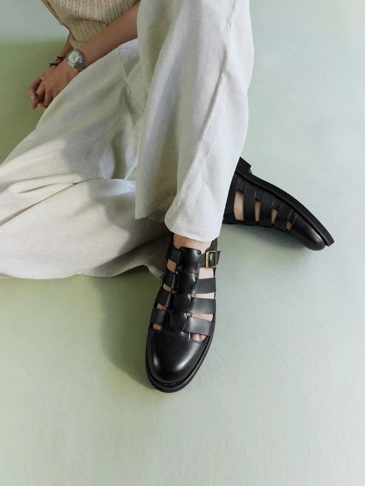 Closed-Toe Calf Leather Fisherman Sandal - Image 5