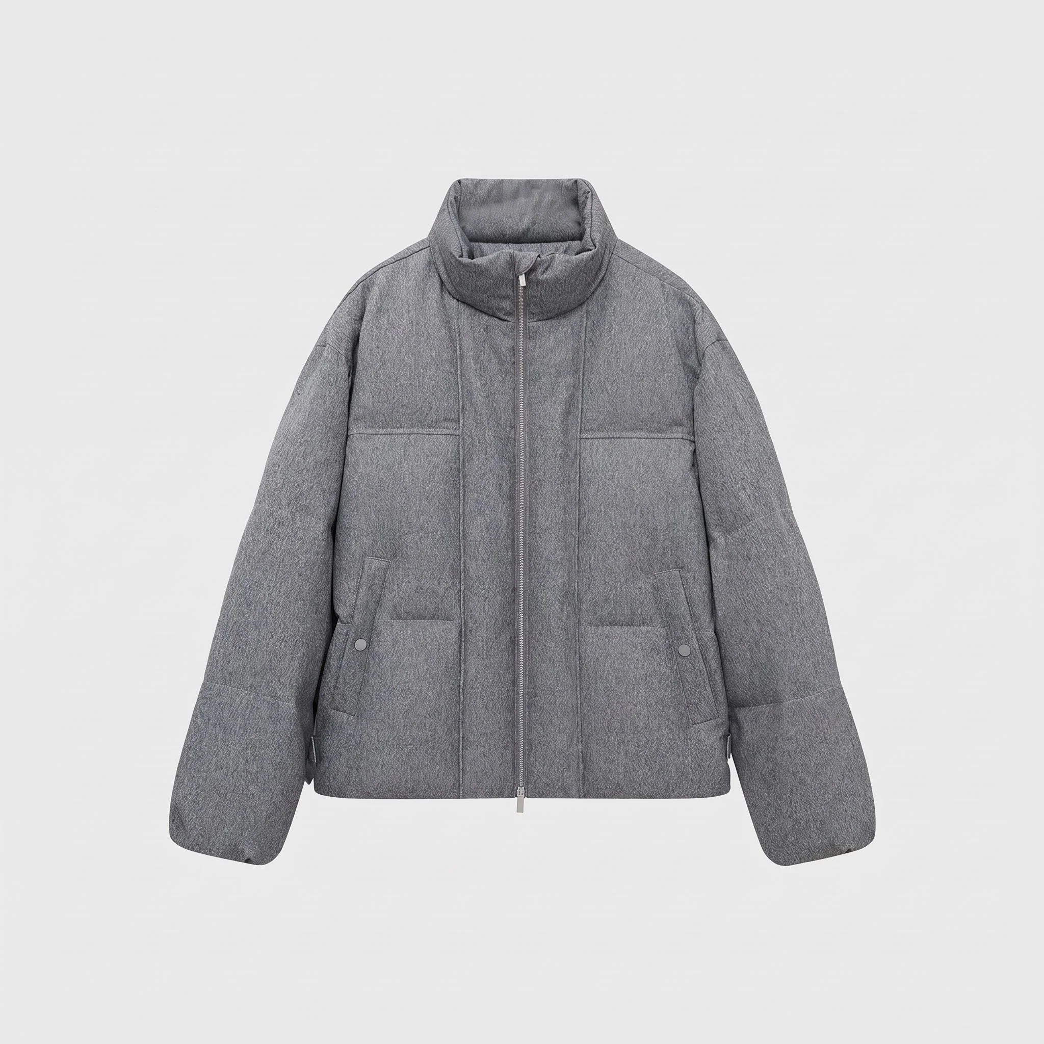 Coarse Linen Texture Puffer Jacket - Image 14