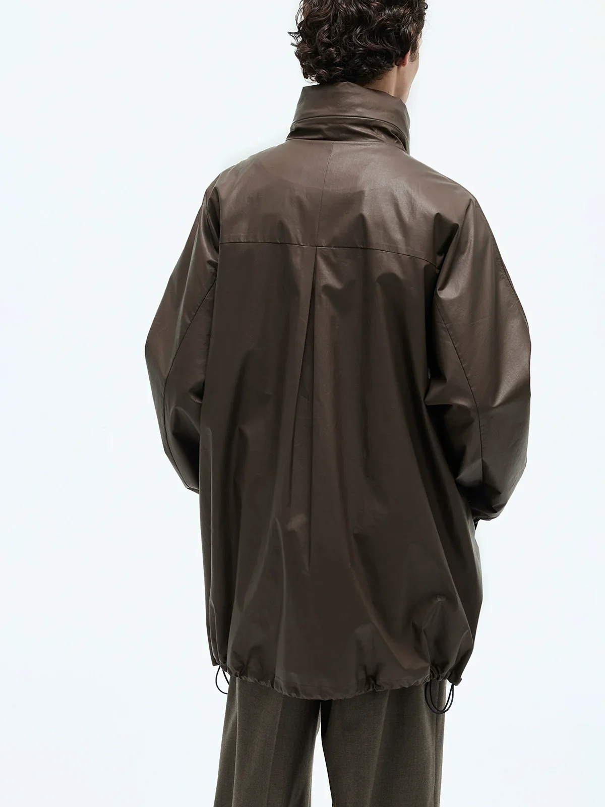 Coated Cotton Stand-Collar Windbreaker - Image 4