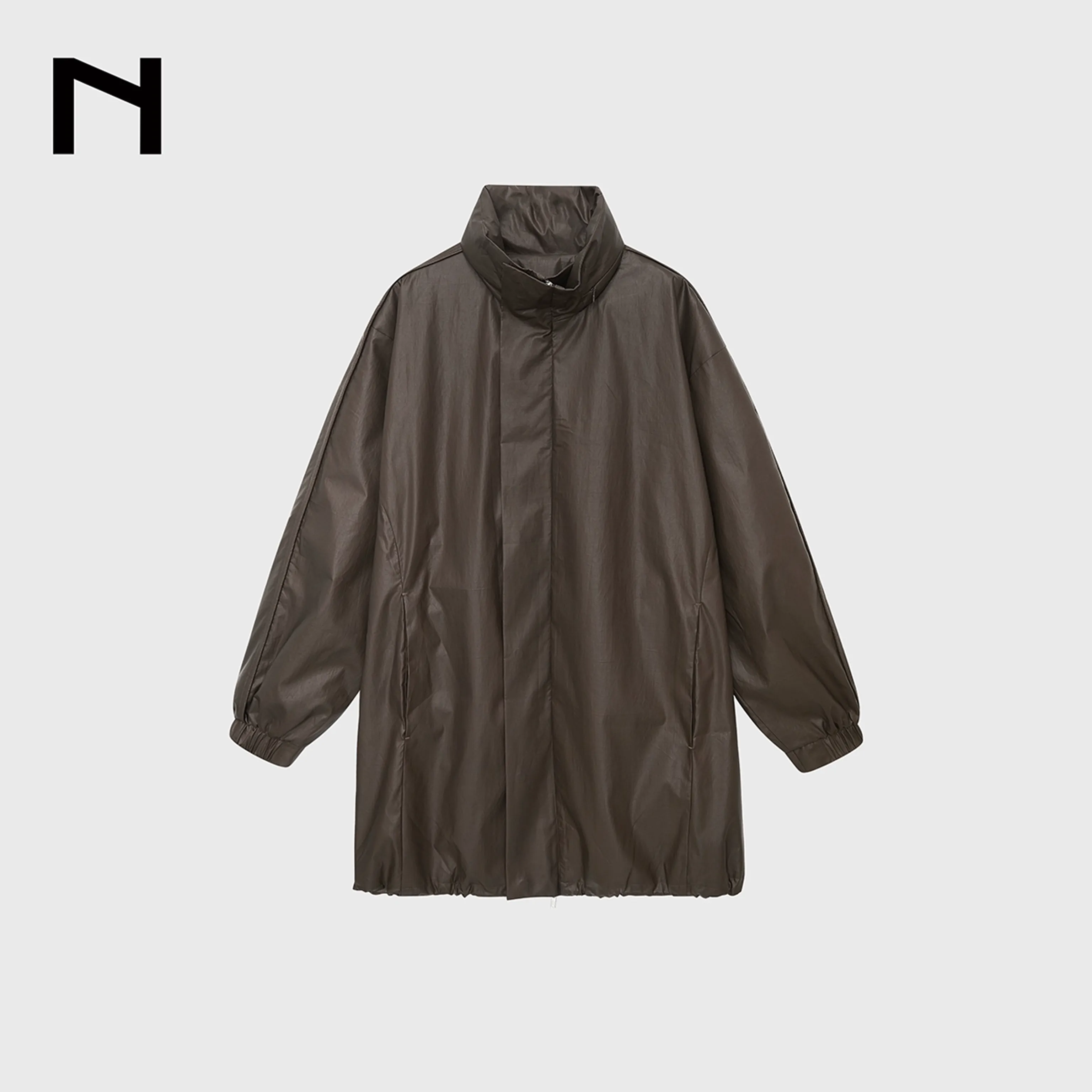 Coated Cotton Stand-Collar Windbreaker - Image 7