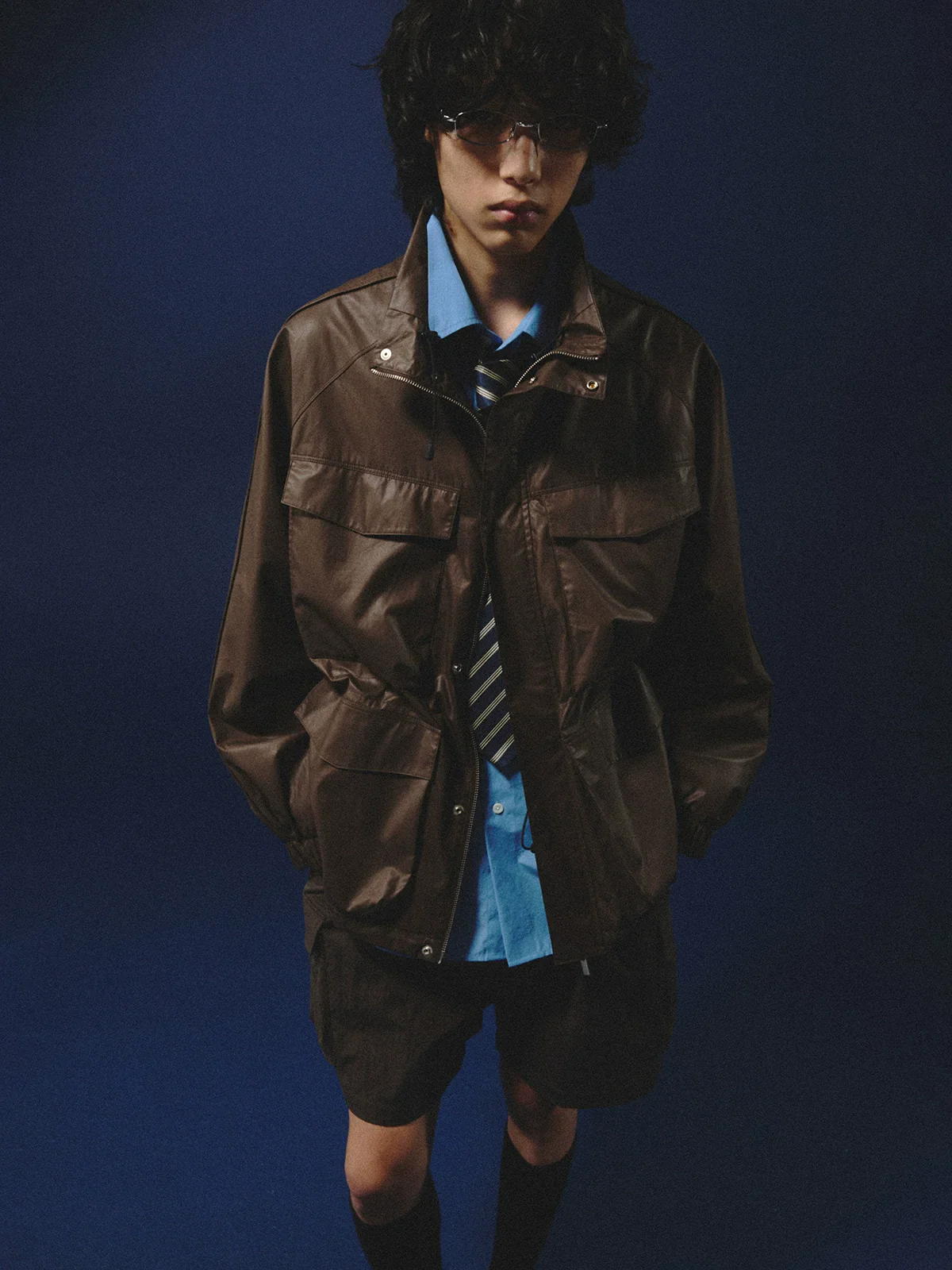 Coated Cotton Utility Jacket