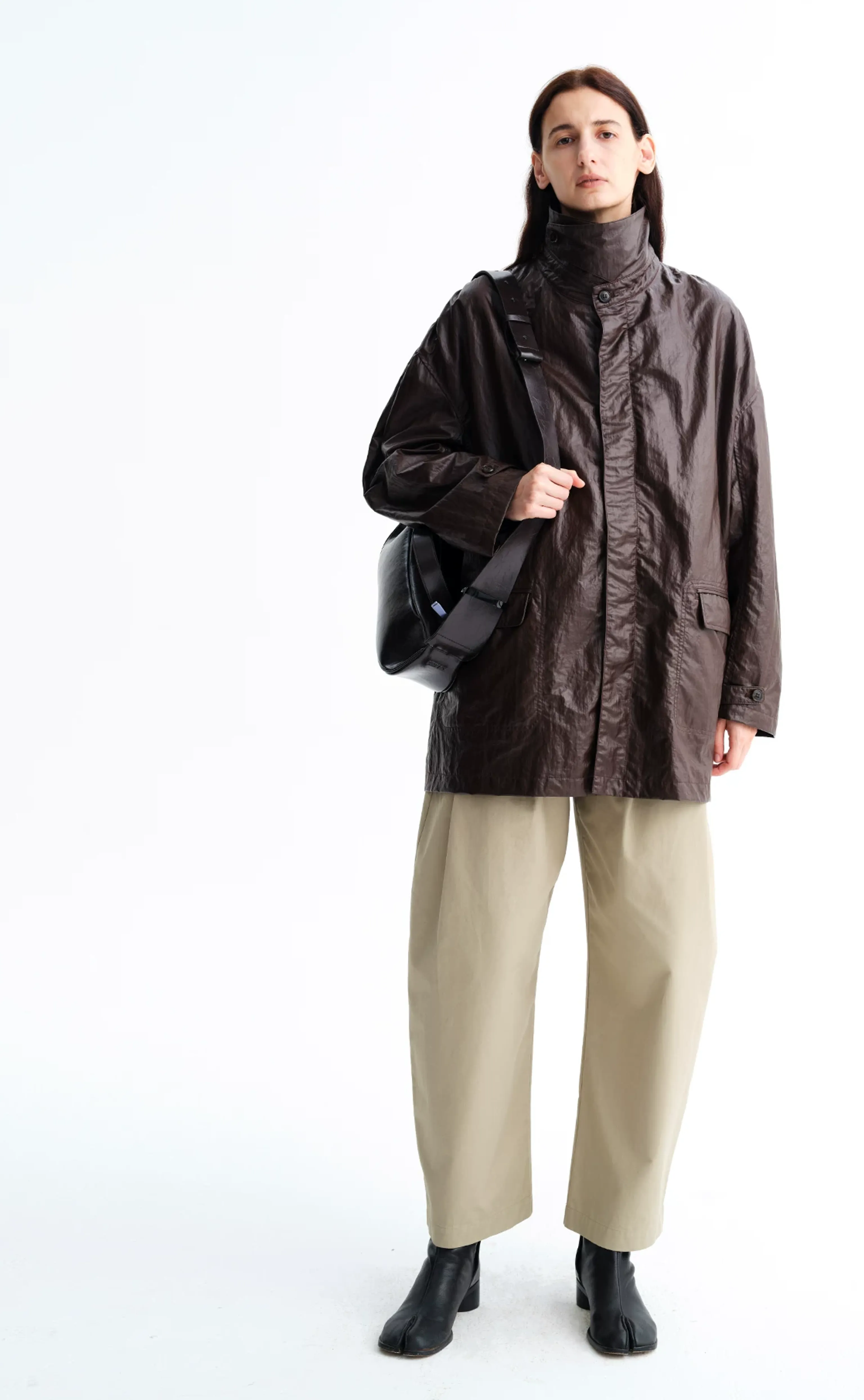 Coated Nylon Stand-Collar Coat - Image 5