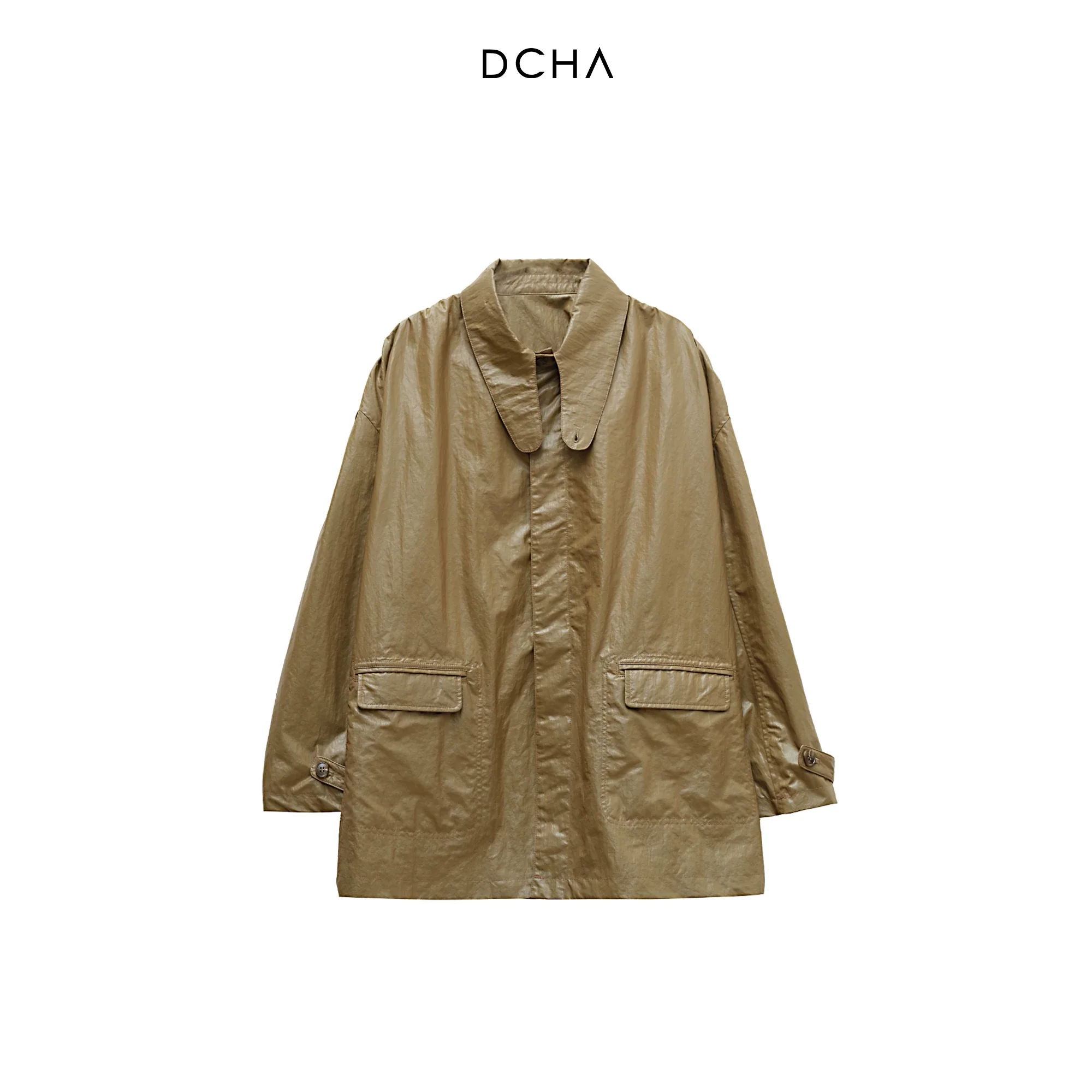 Coated Nylon Stand-Collar Coat - Image 6