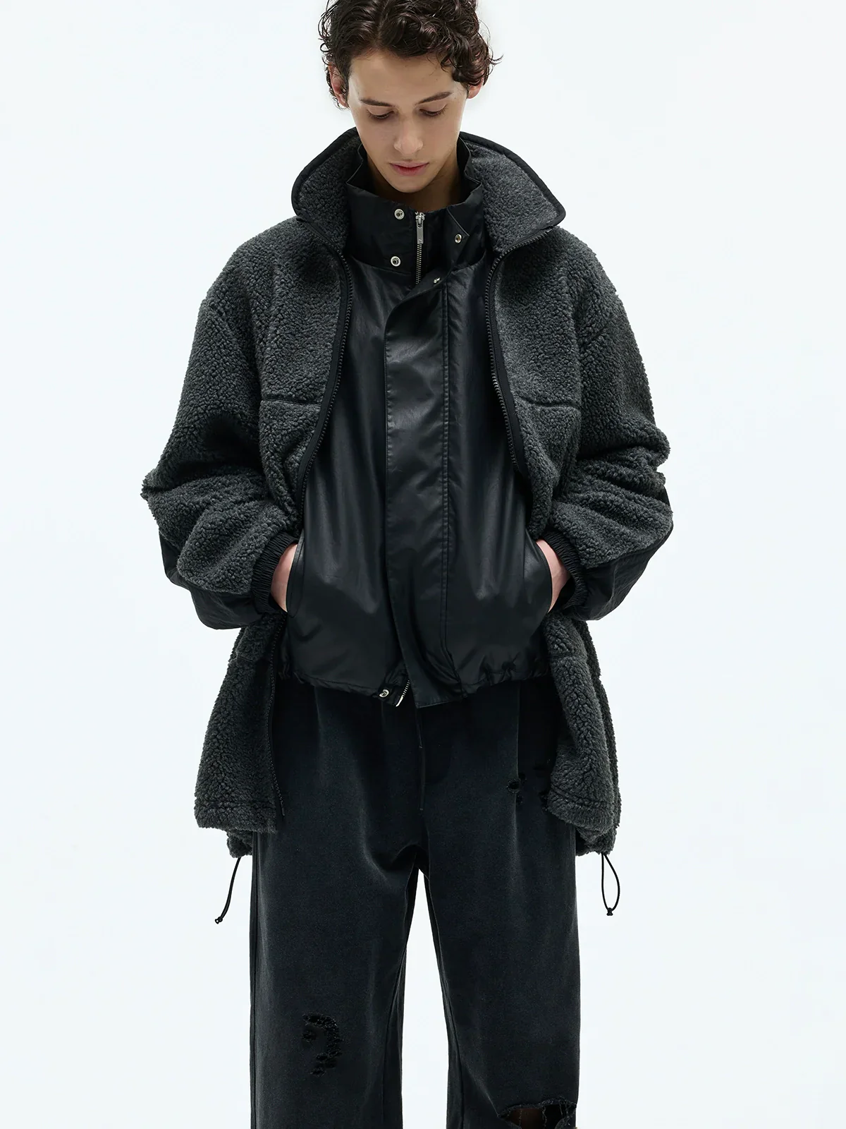 Coated Stand-Collar Vest - Image 4