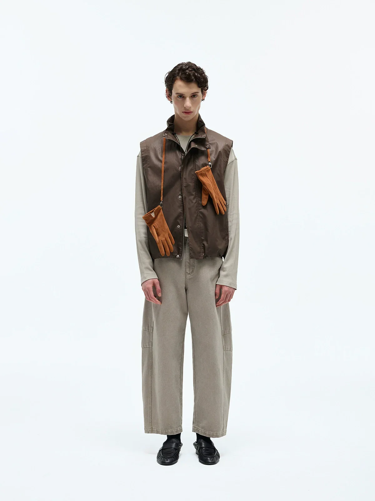 Coated Stand-Collar Vest - Image 5