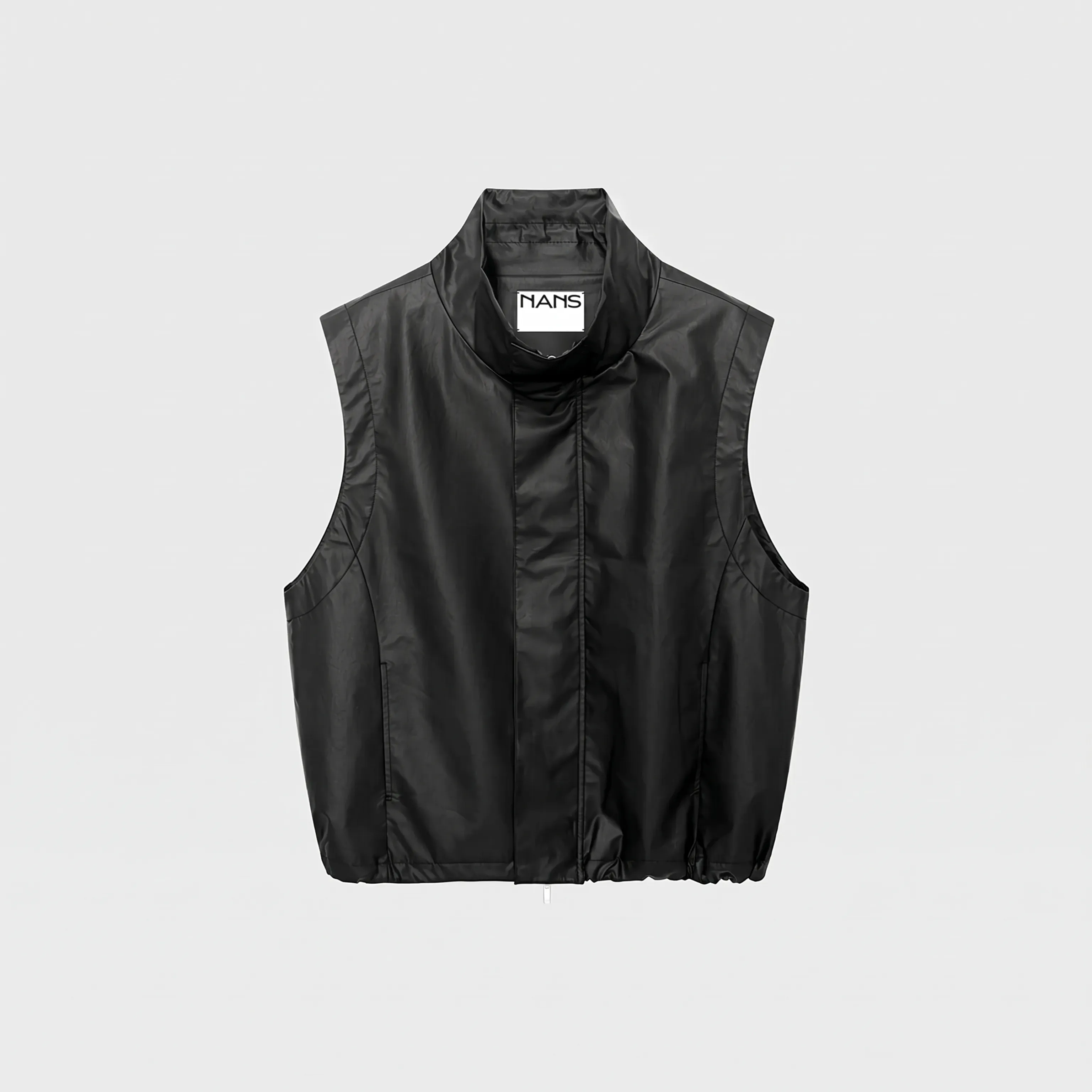 Coated Stand-Collar Vest - Image 7