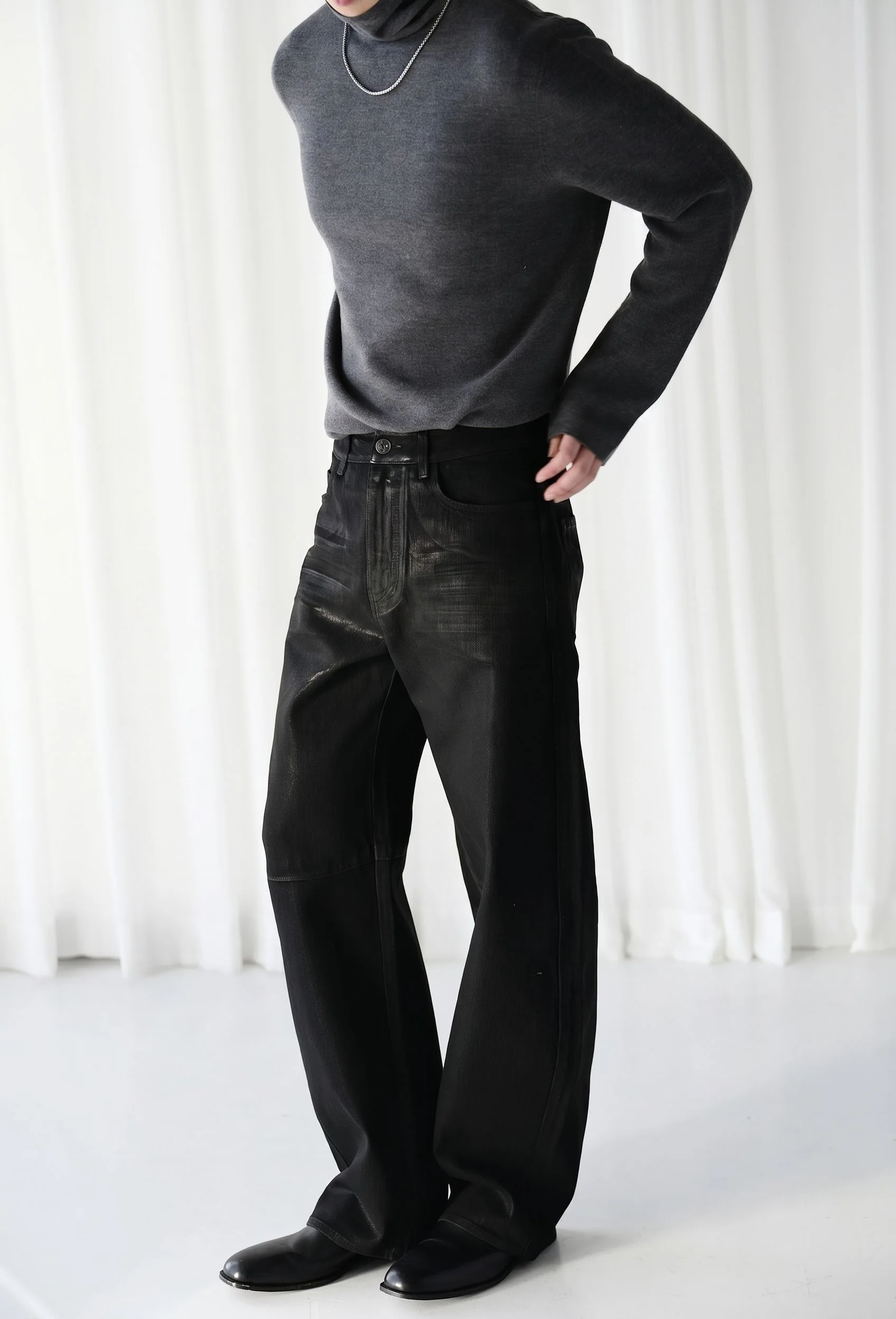 Coated Wide-Leg Jeans - Image 2