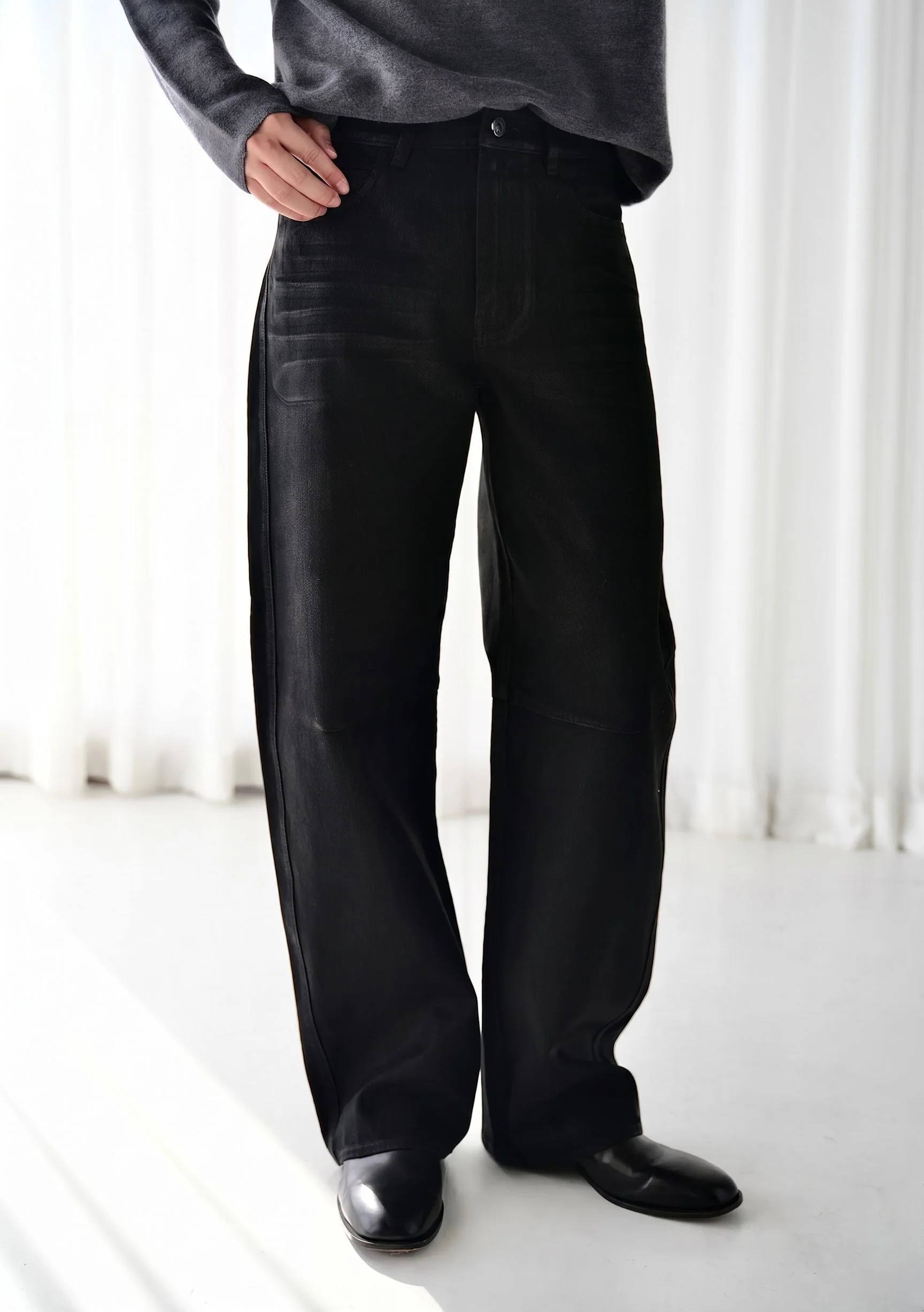 Coated Wide-Leg Jeans - Image 3
