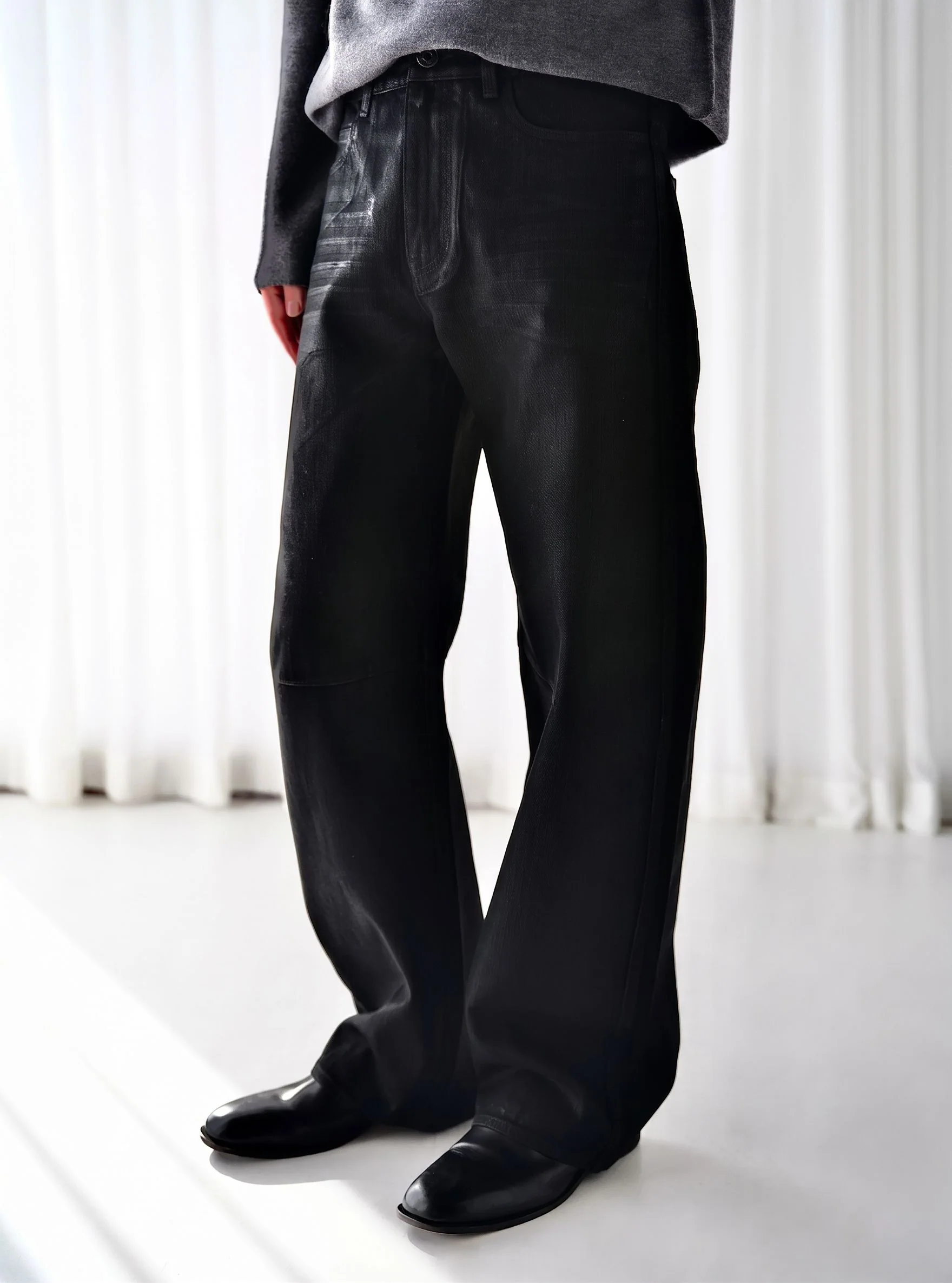 Coated Wide-Leg Jeans - Image 4