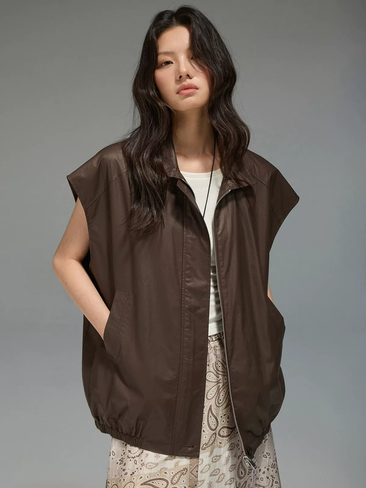 Coated Zip Vest