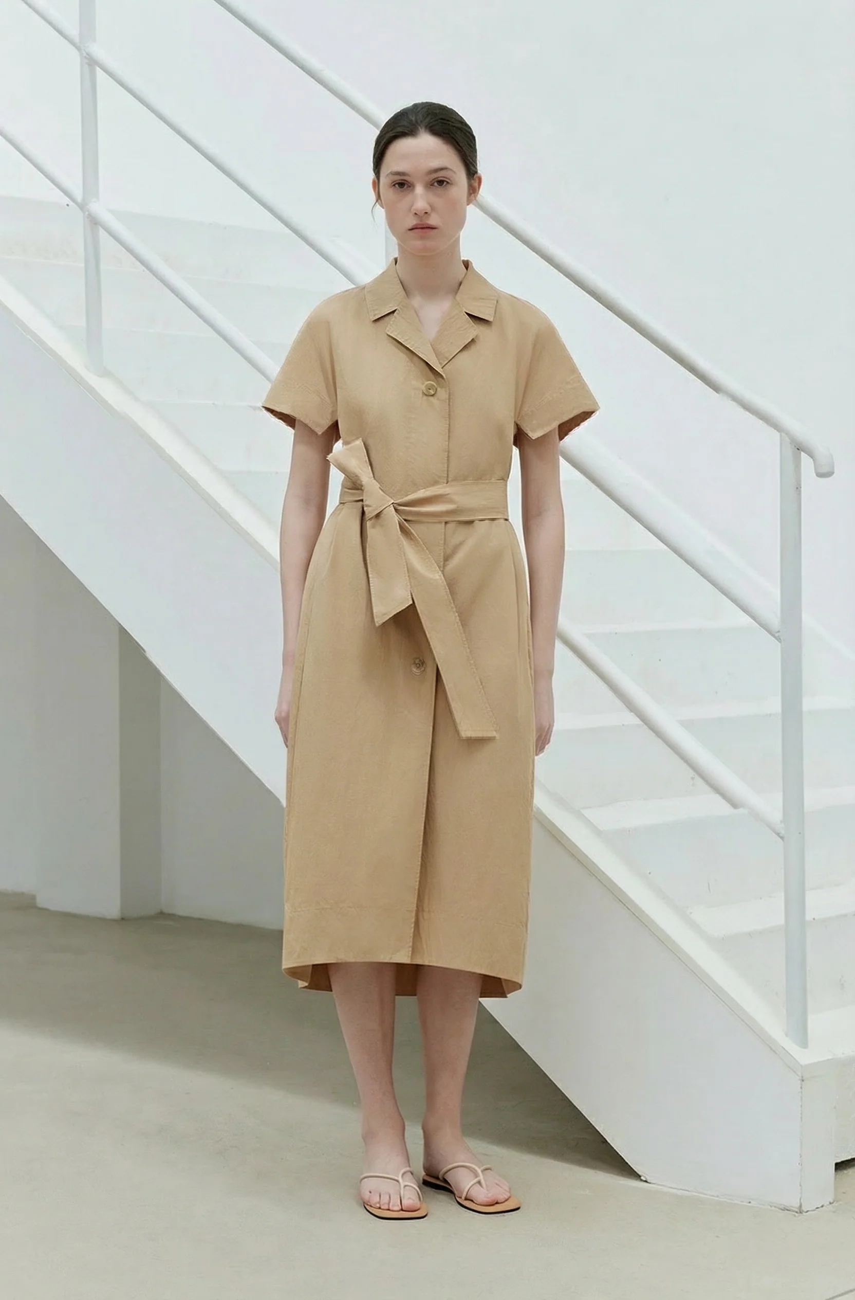 Cocoon Trench Midi Dress