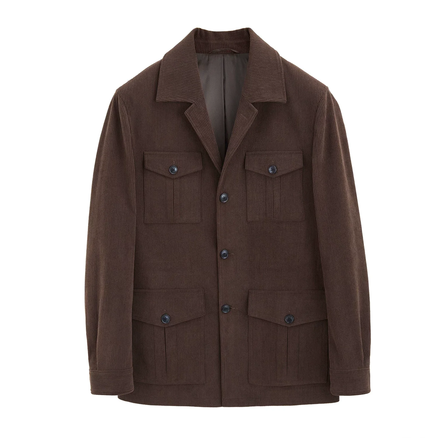 Coffee Corduroy Safari Jacket - Image 7