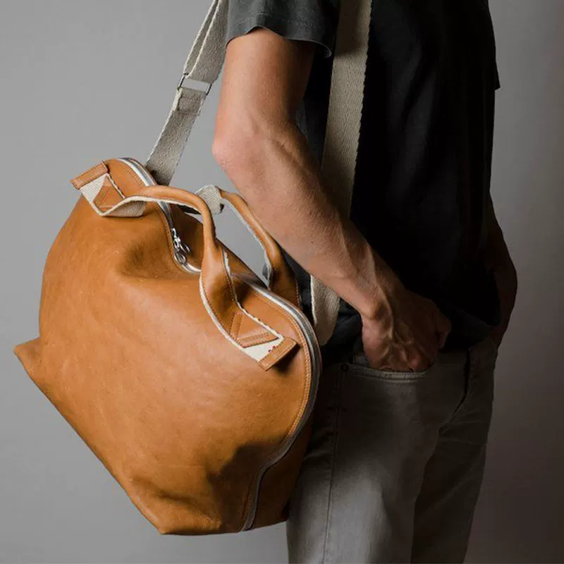 Cognac Top-Grain Leather Weekender - Image 6