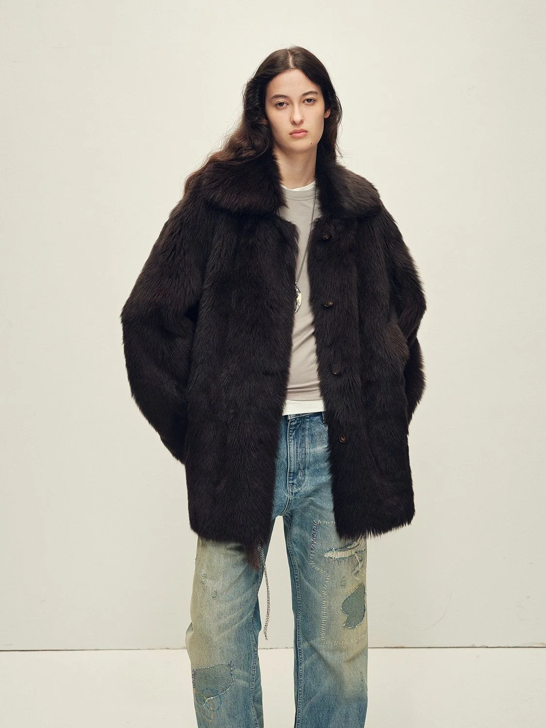 Collared Fur Jacket - Image 4