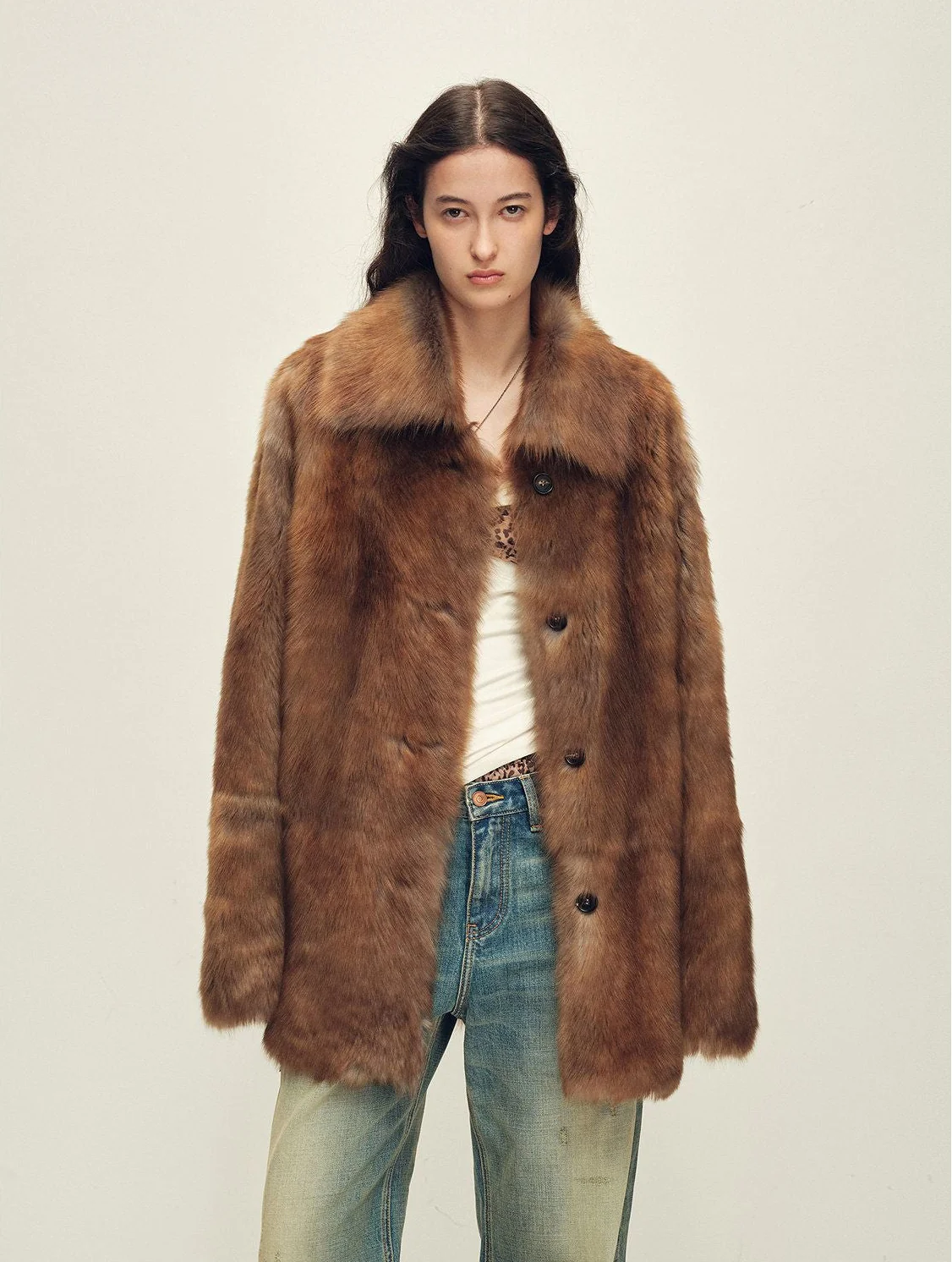Collared Fur Jacket - Image 7