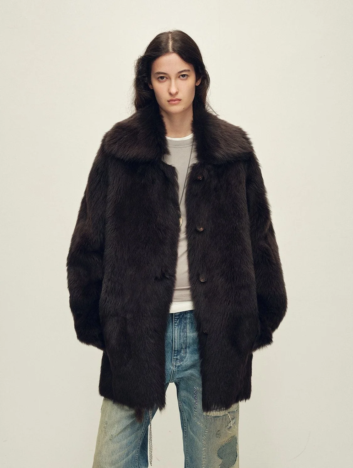 Collared Fur Jacket - Image 8