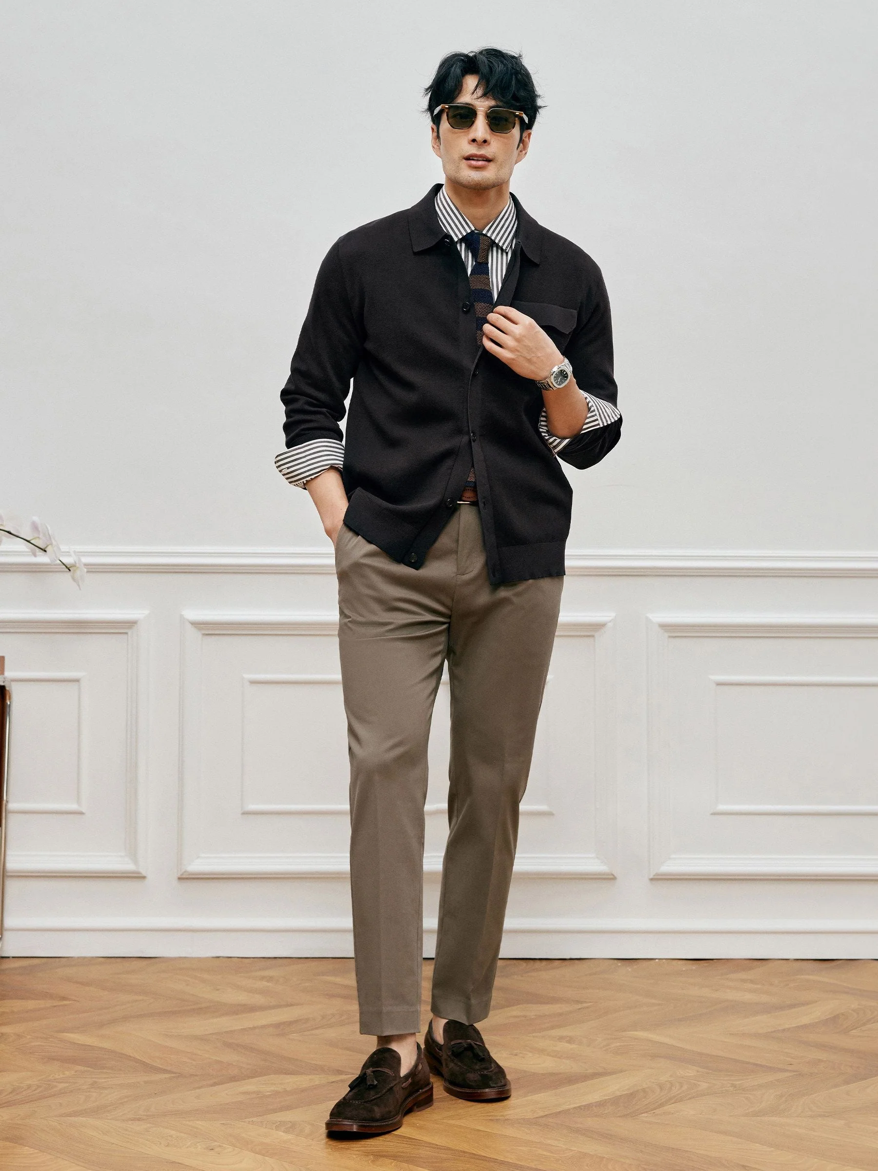 Collared Knit Cardigan - Image 2