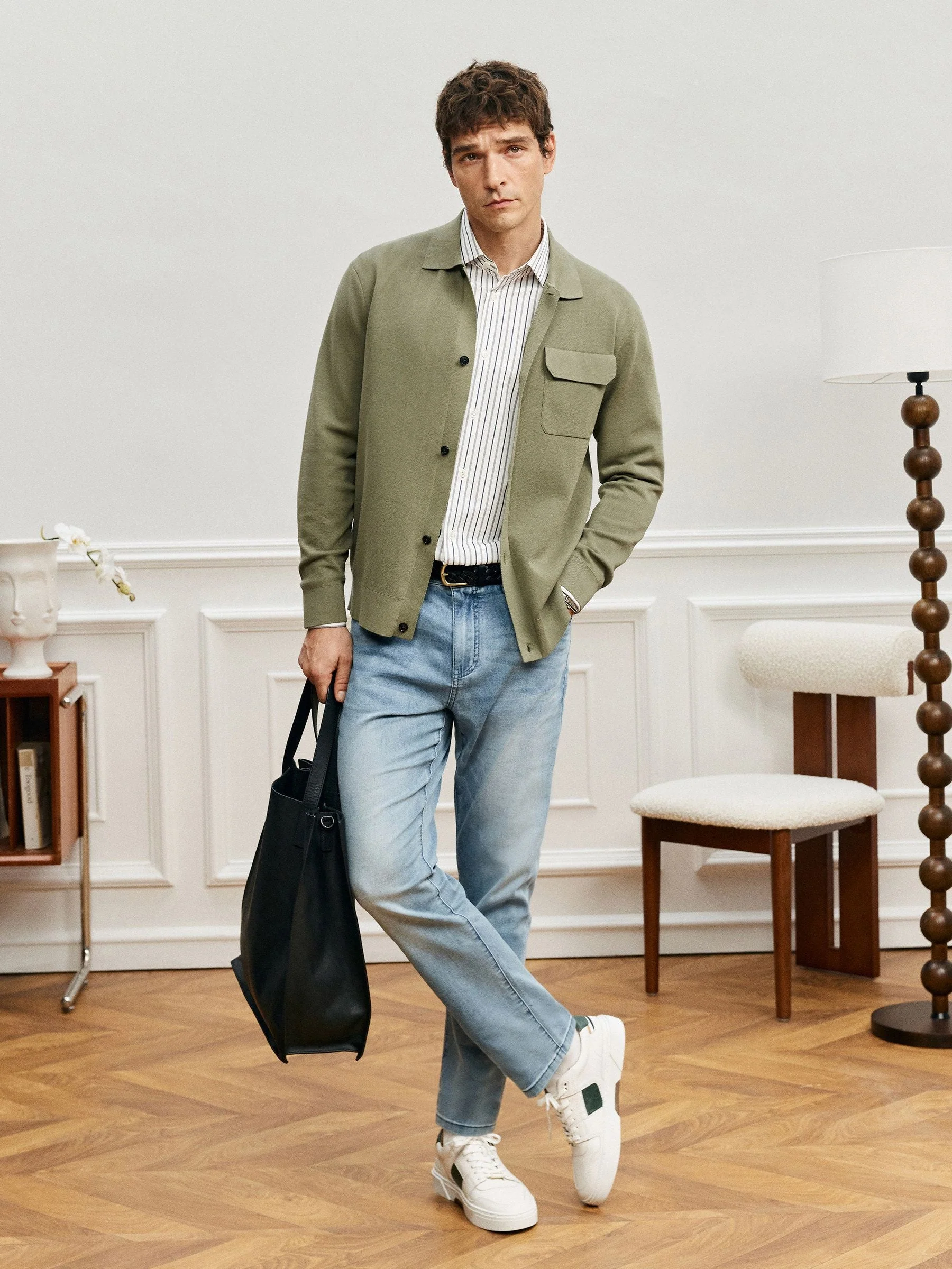 Collared Knit Cardigan - Image 5
