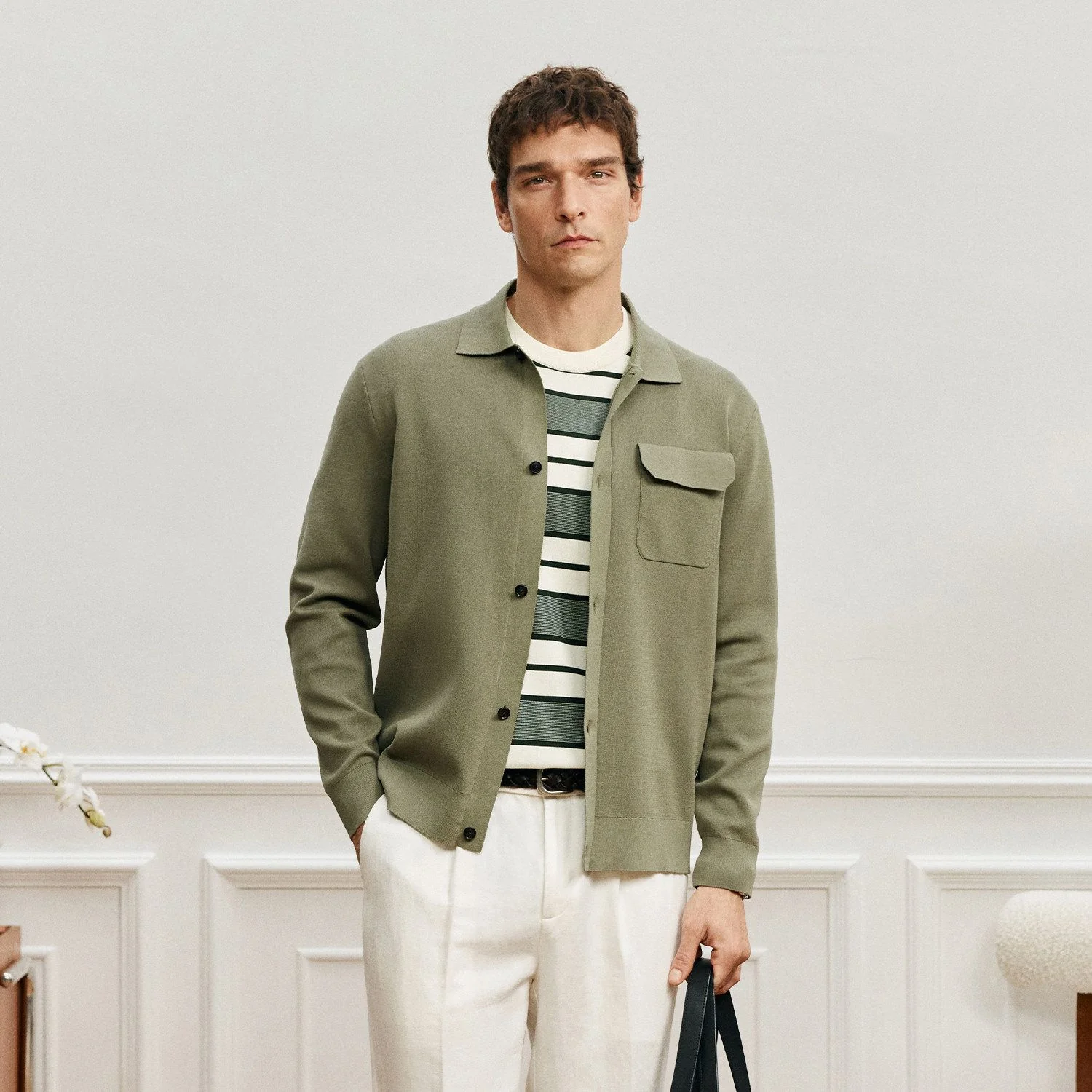 Collared Knit Cardigan - Image 7