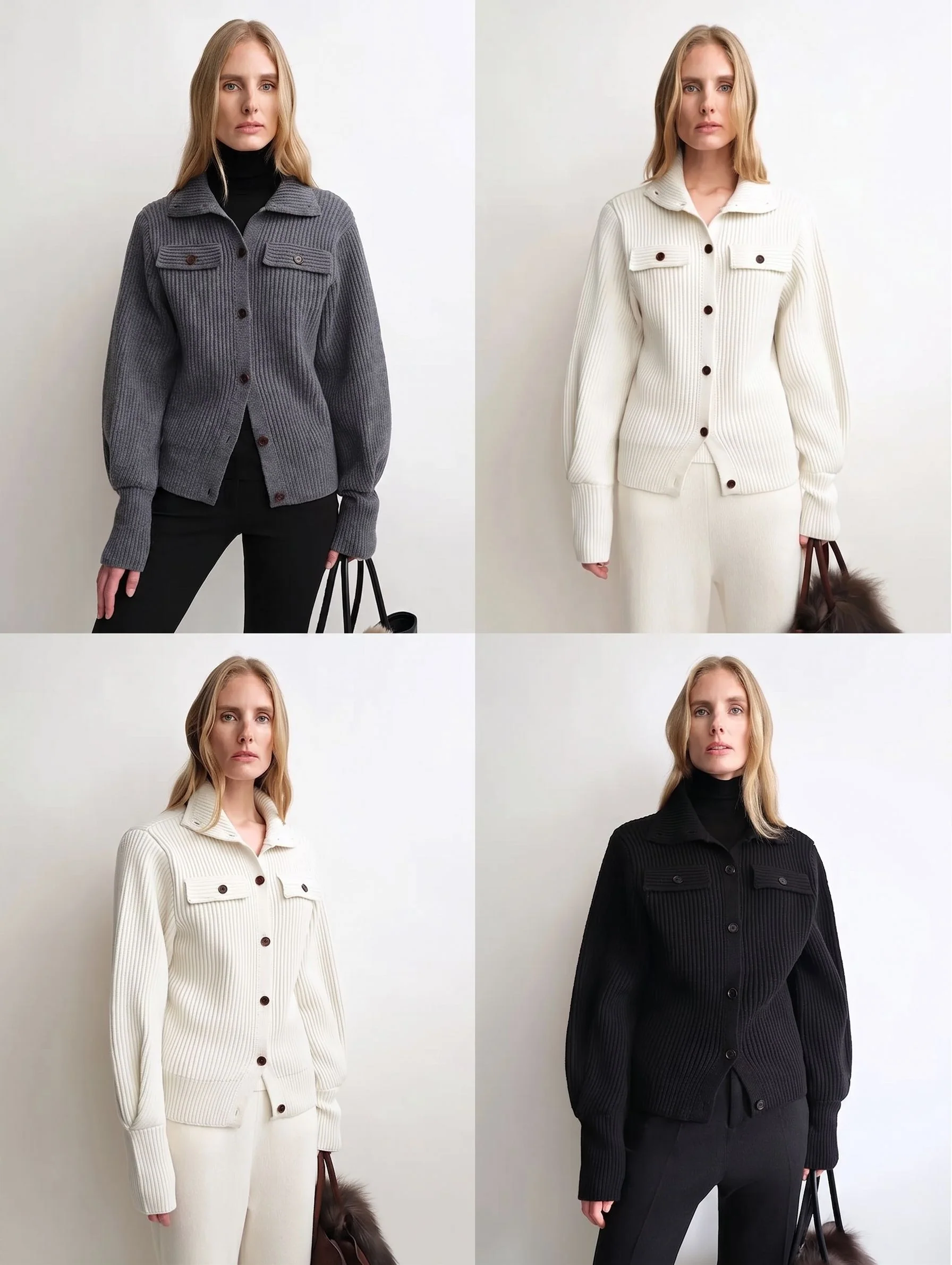 Collared Rib Cardigan - Image 2