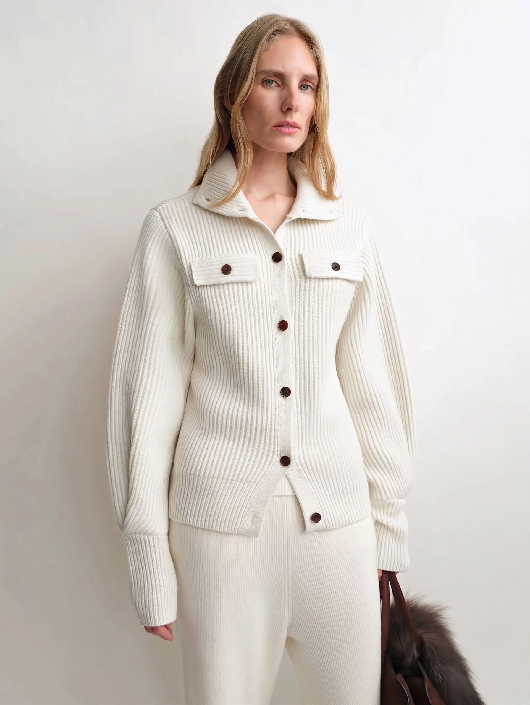 Collared Rib Cardigan - Image 4