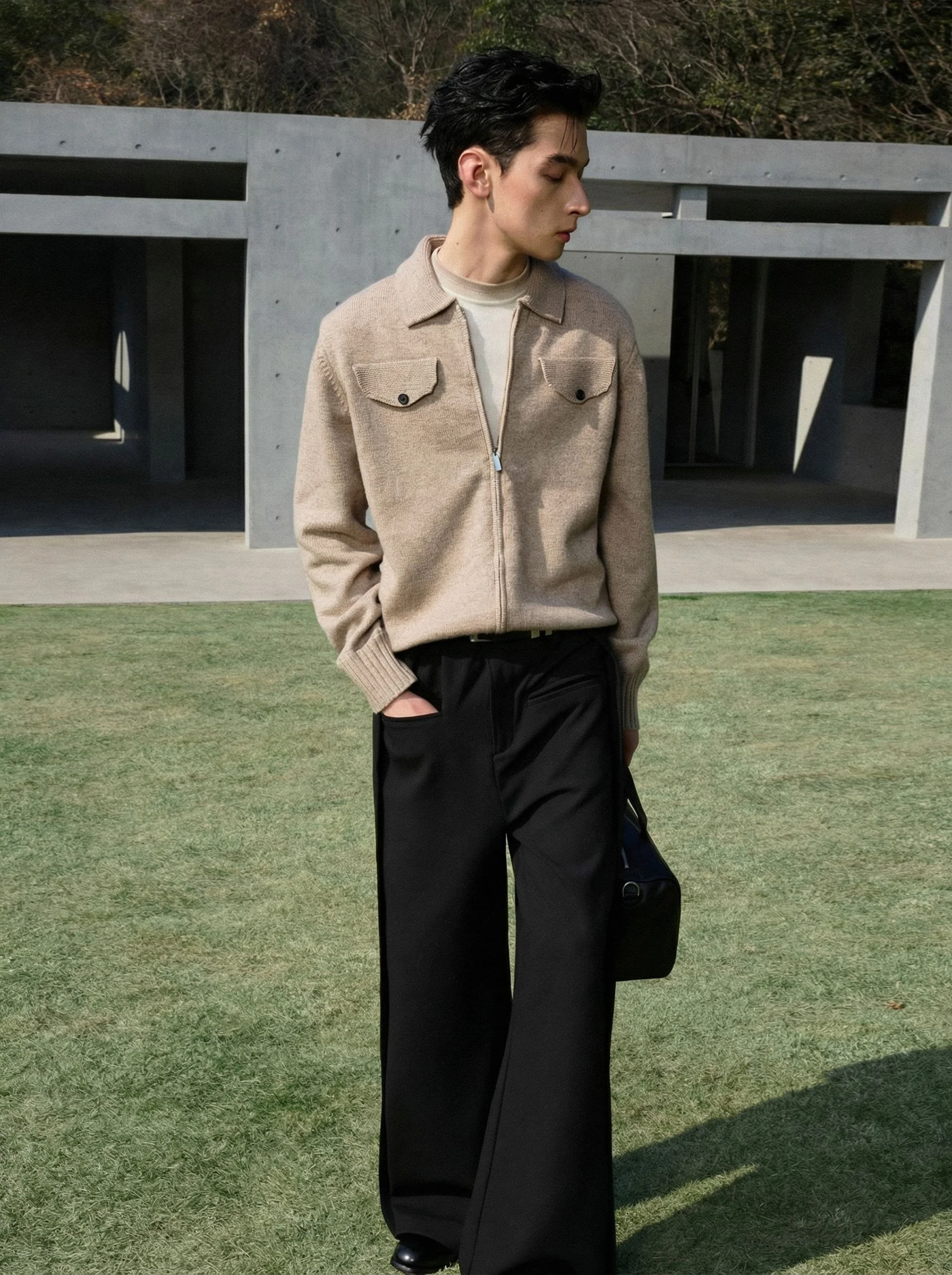 Collared Zip Cardigan - Image 3