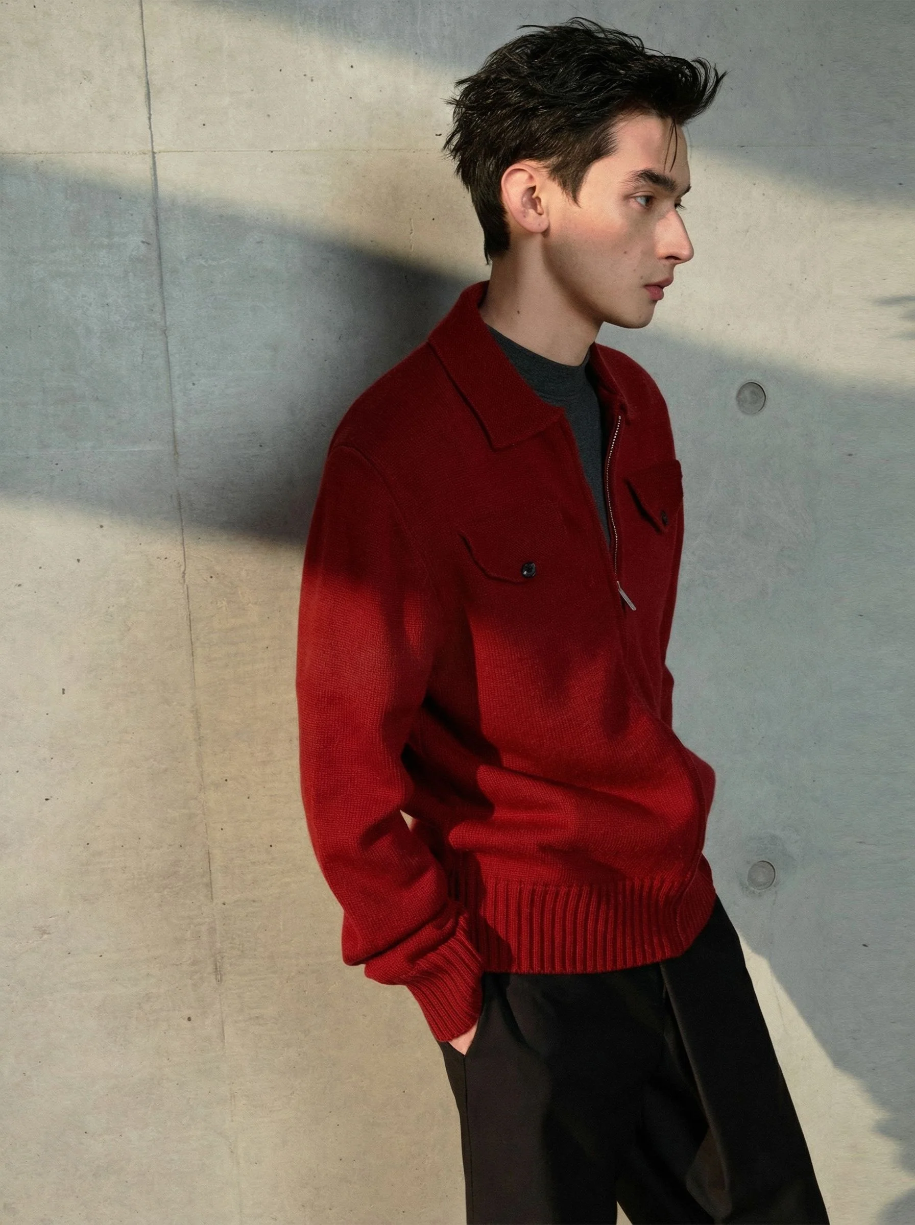 Collared Zip Cardigan - Image 4