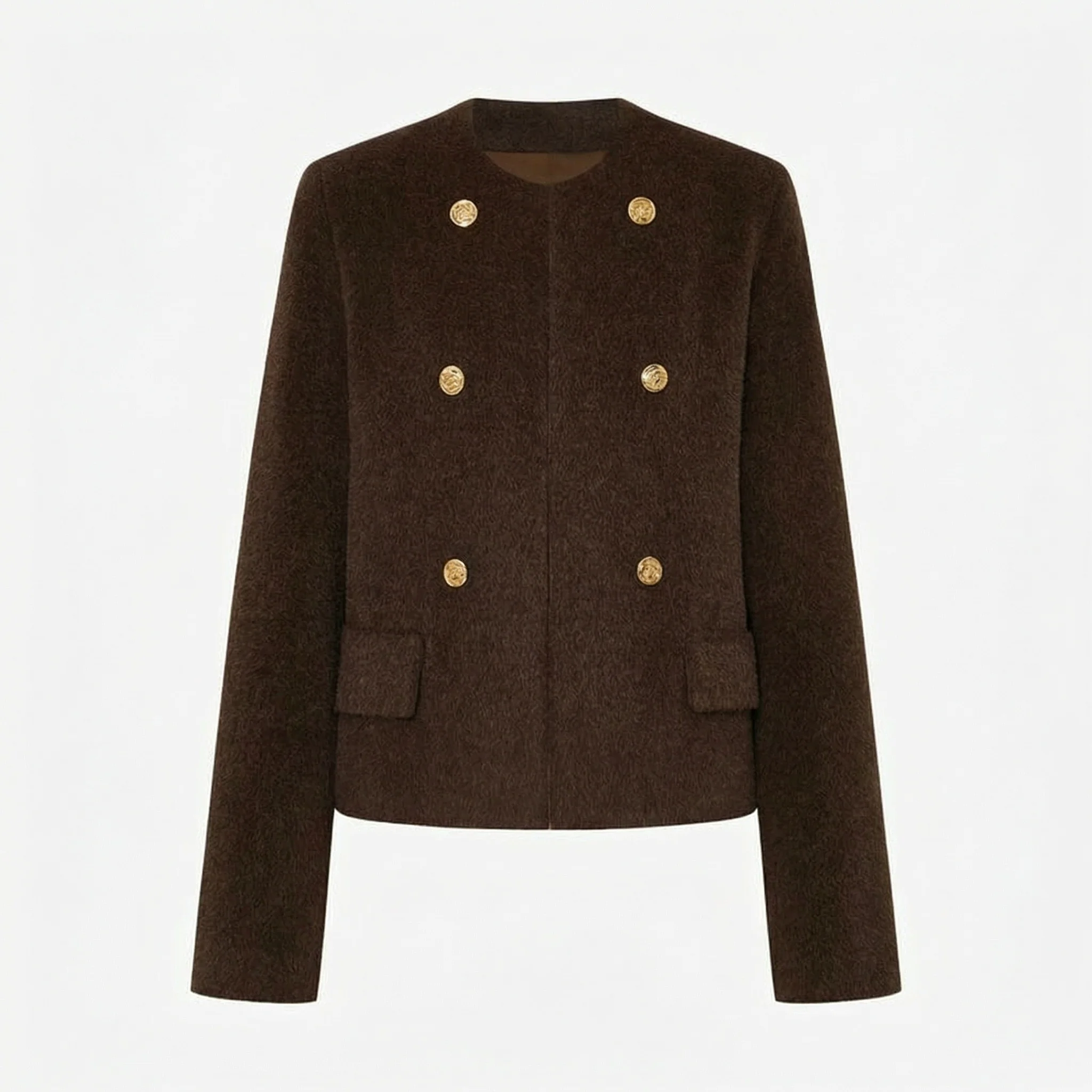 Collarless Button Jacket - Image 6