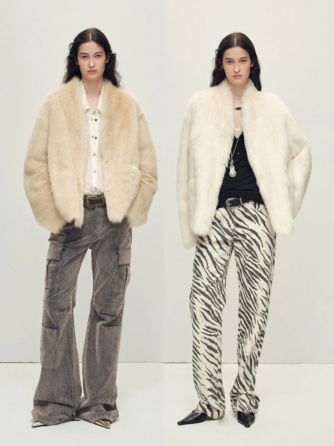 Collarless Fur Jacket - Image 2
