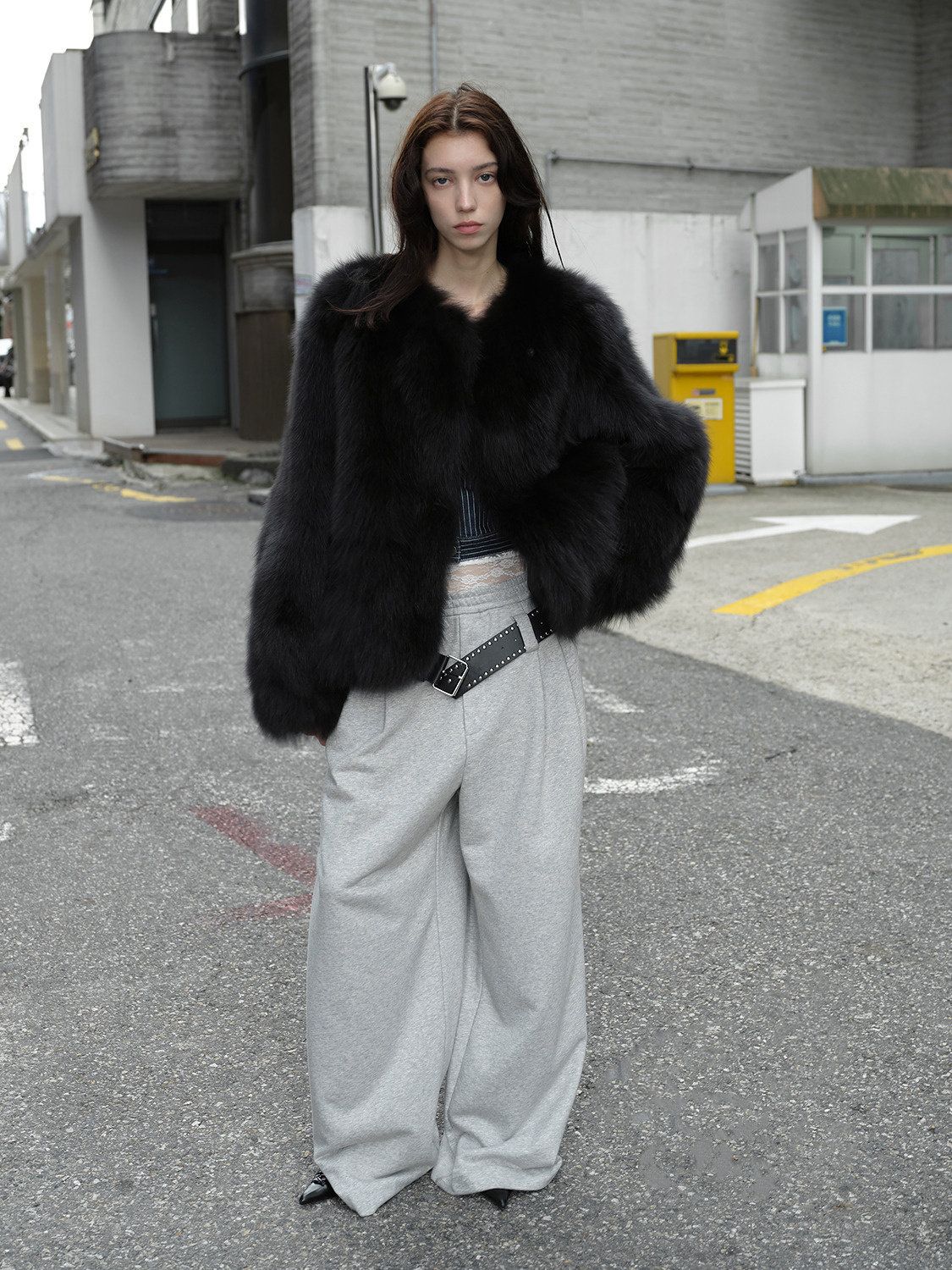 Collarless Fur Jacket - Image 3