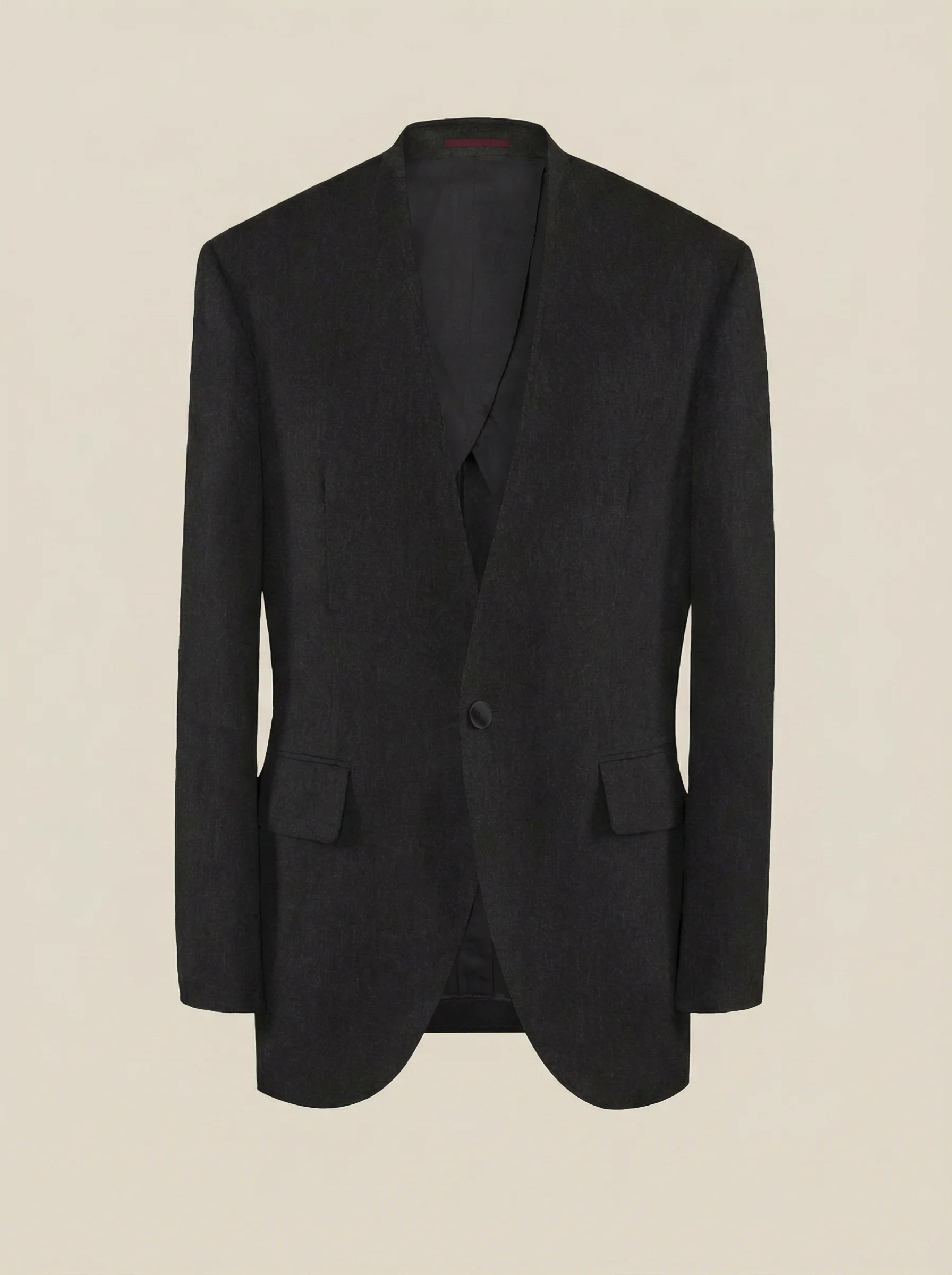 Collarless Linen Suit - Image 6