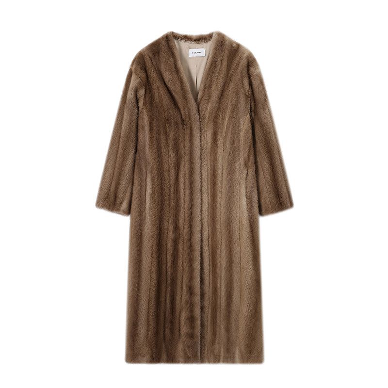 Collarless Mink Coat - Image 5