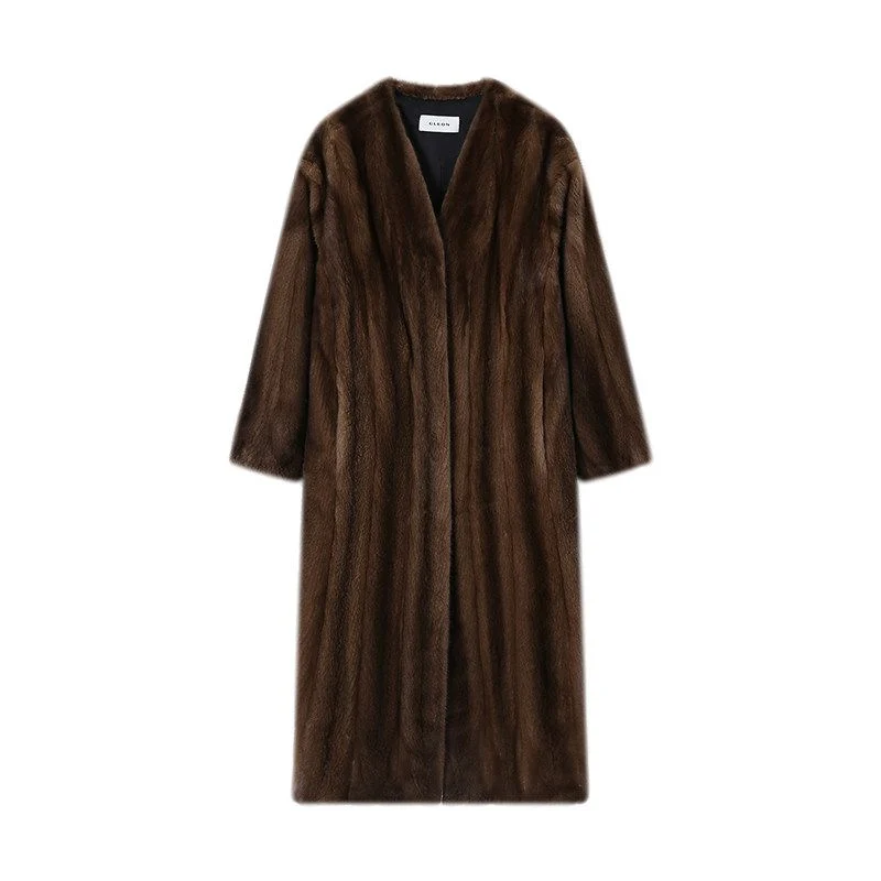 Collarless Mink Coat - Image 6