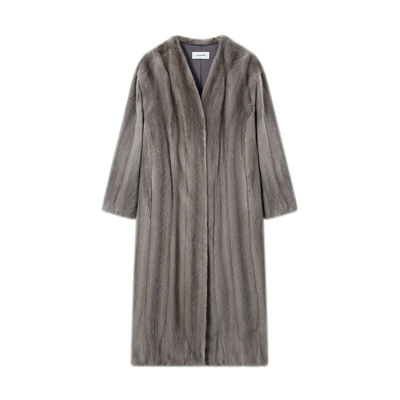 Collarless Mink Coat - Image 7
