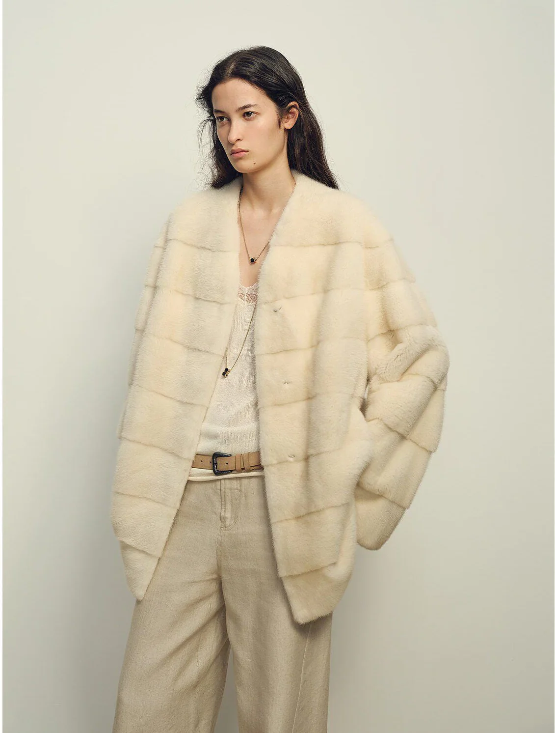 Collarless Mink Jacket - Image 6