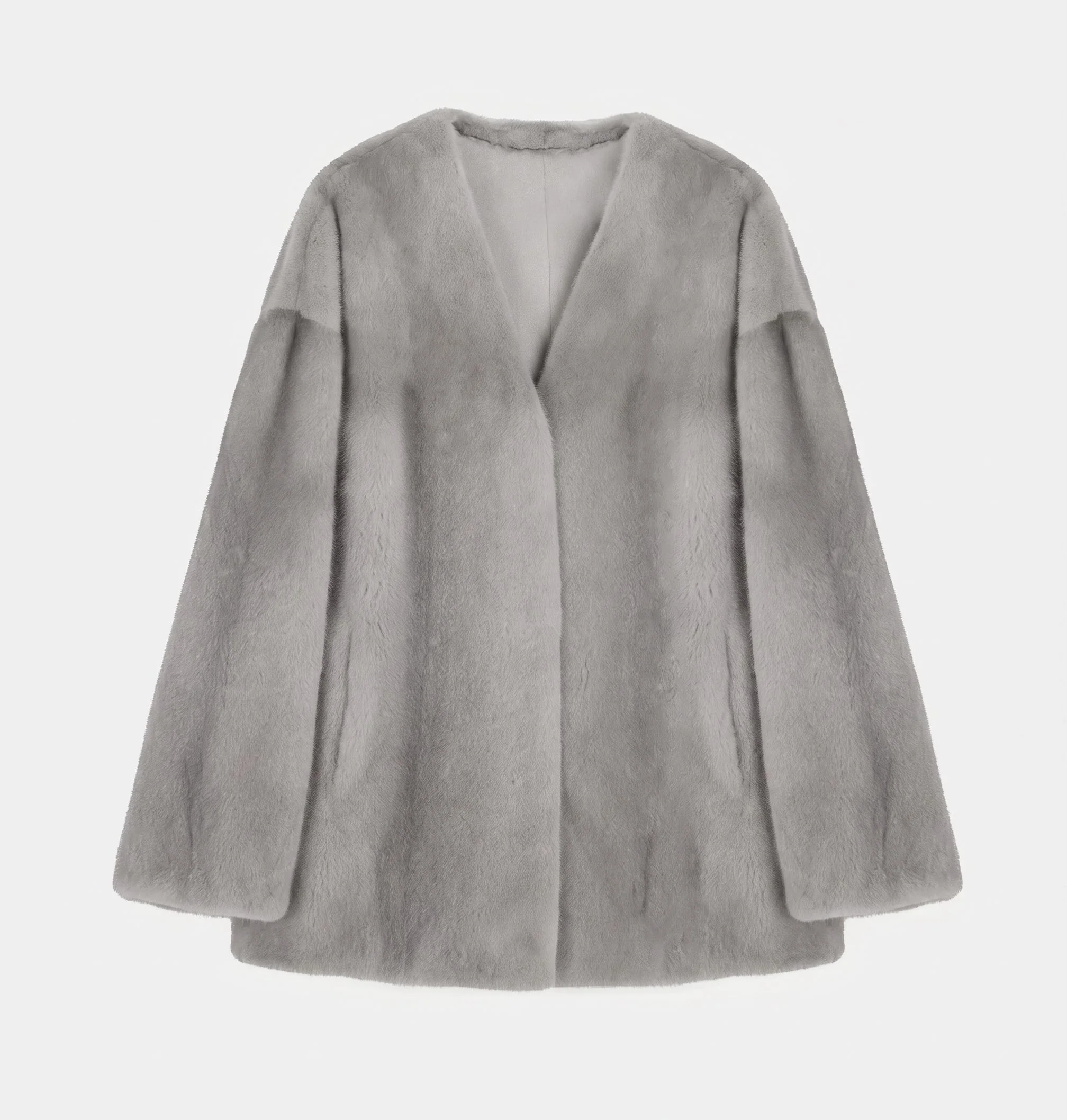 Collarless Mink Jacket - Image 13