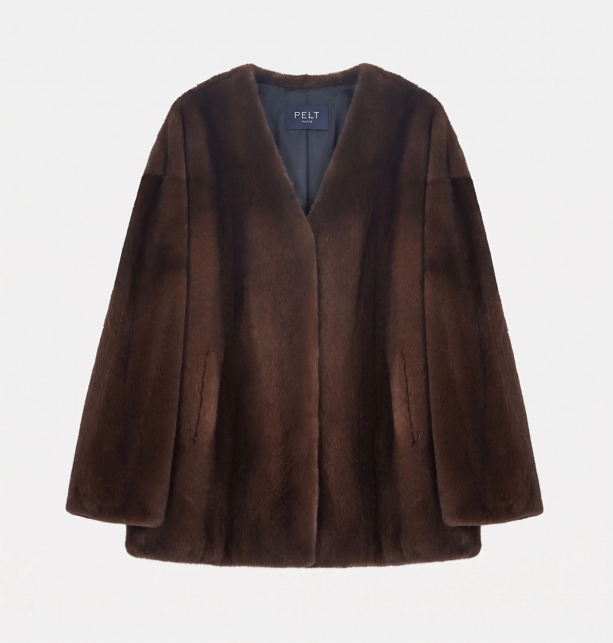Collarless Mink Jacket - Image 15