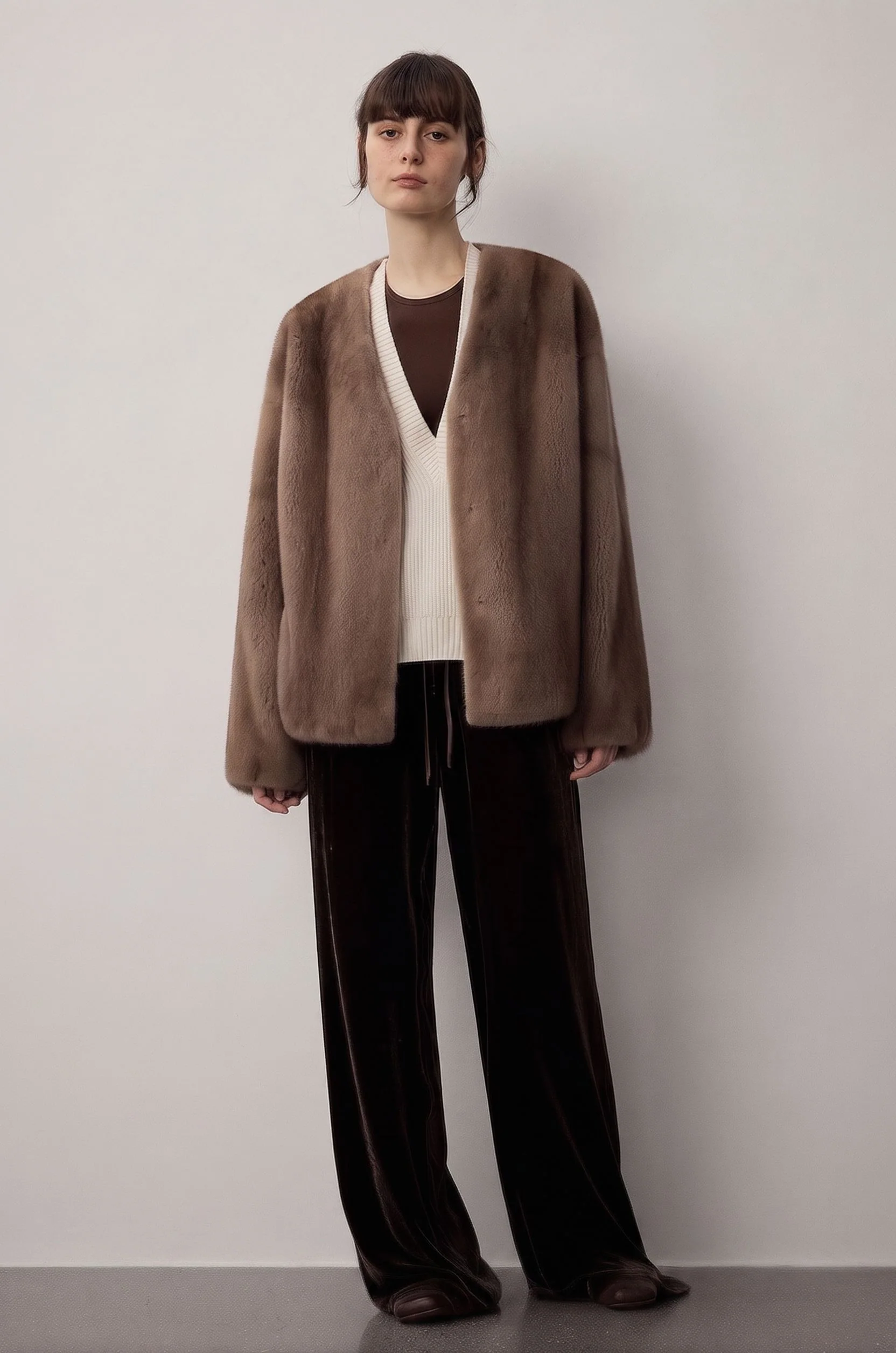 Collarless Mink Jacket - Image 4