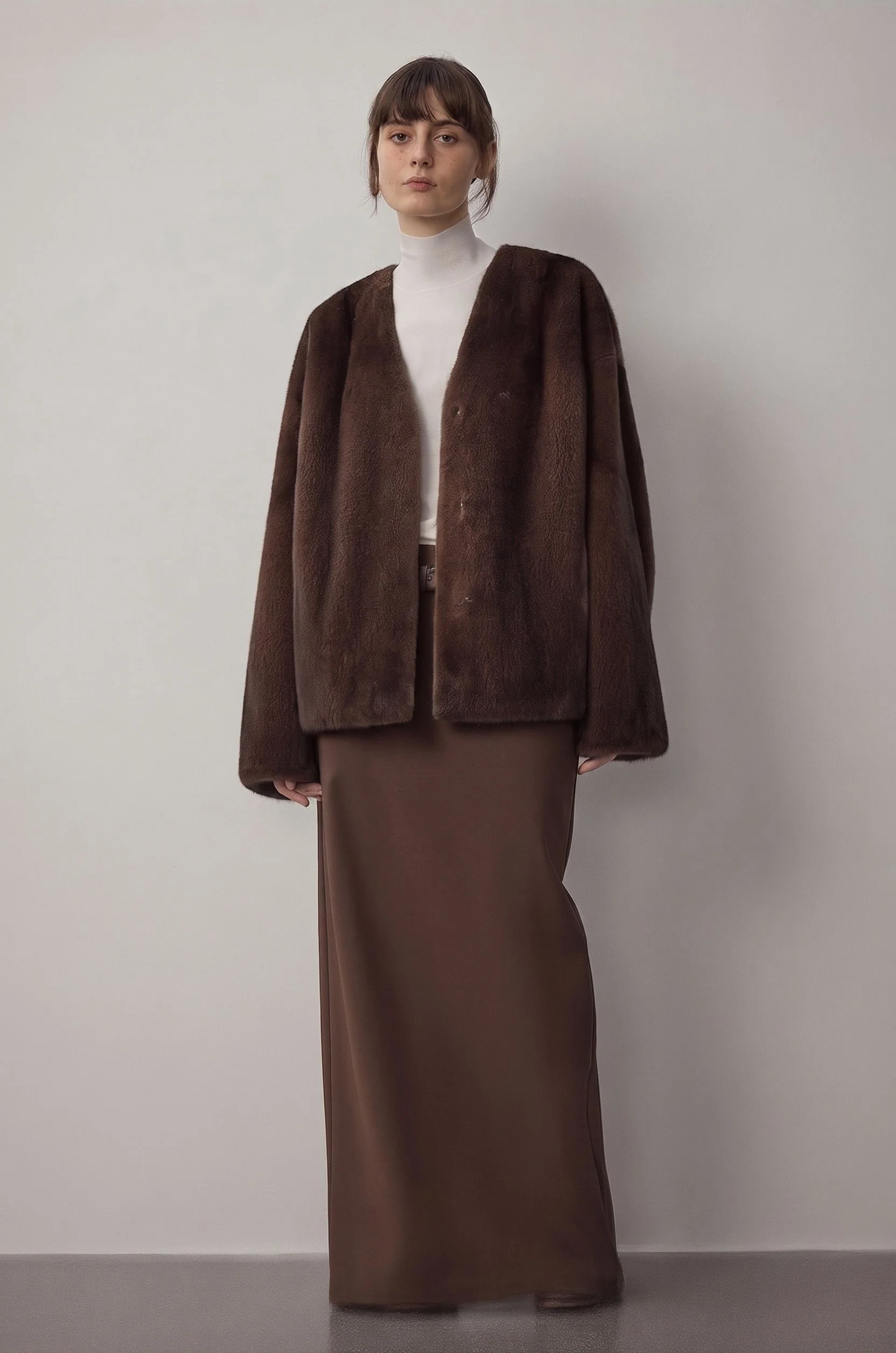 Collarless Mink Jacket - Image 5