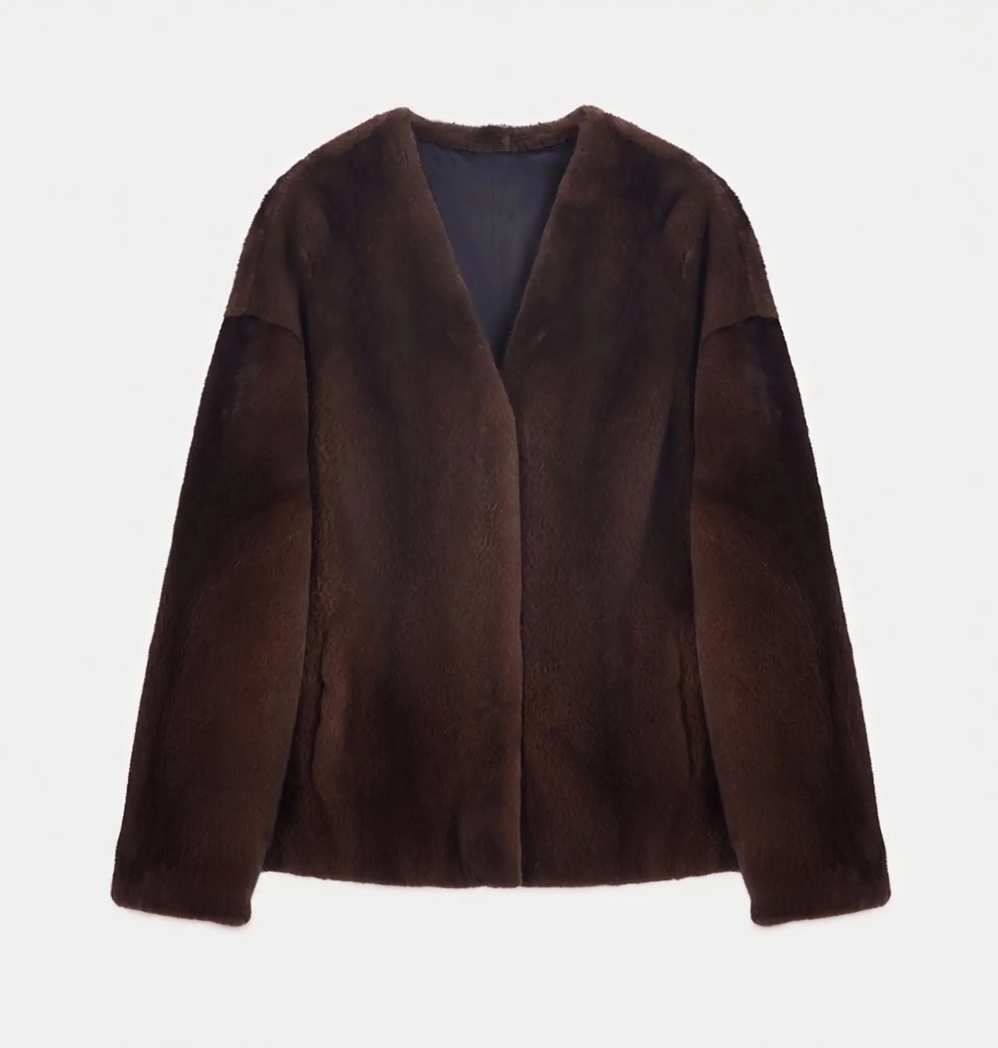 Collarless Mink Jacket - Image 6