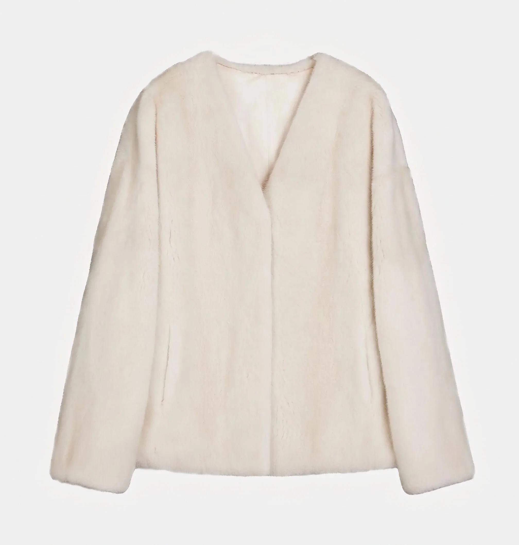 Collarless Mink Jacket - Image 7