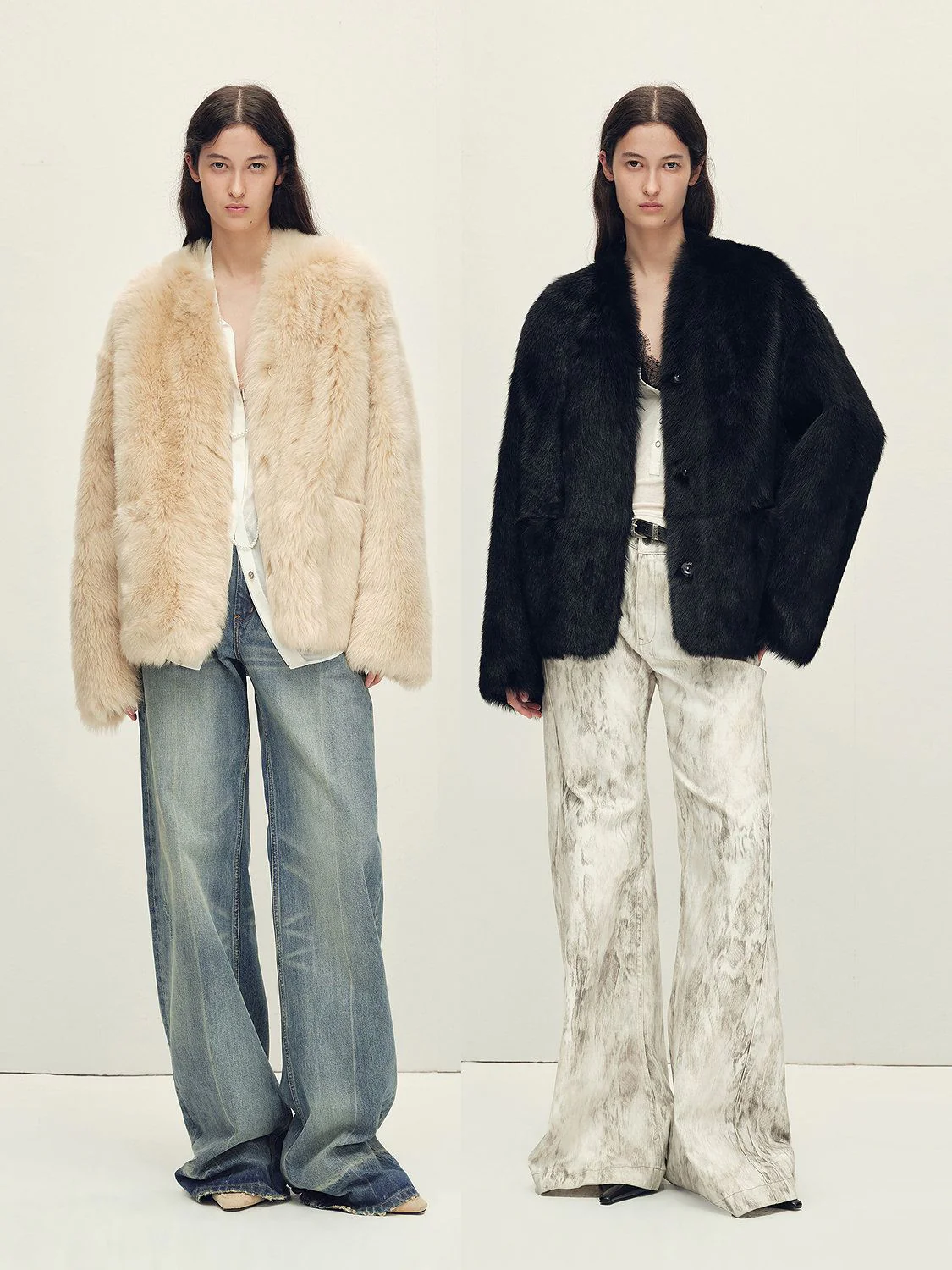 Collarless Shearling Jacket - Image 5