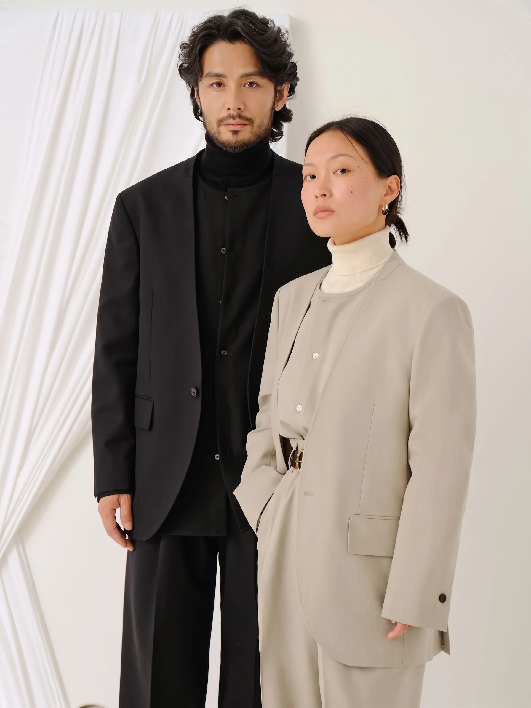 Collarless Suit Set