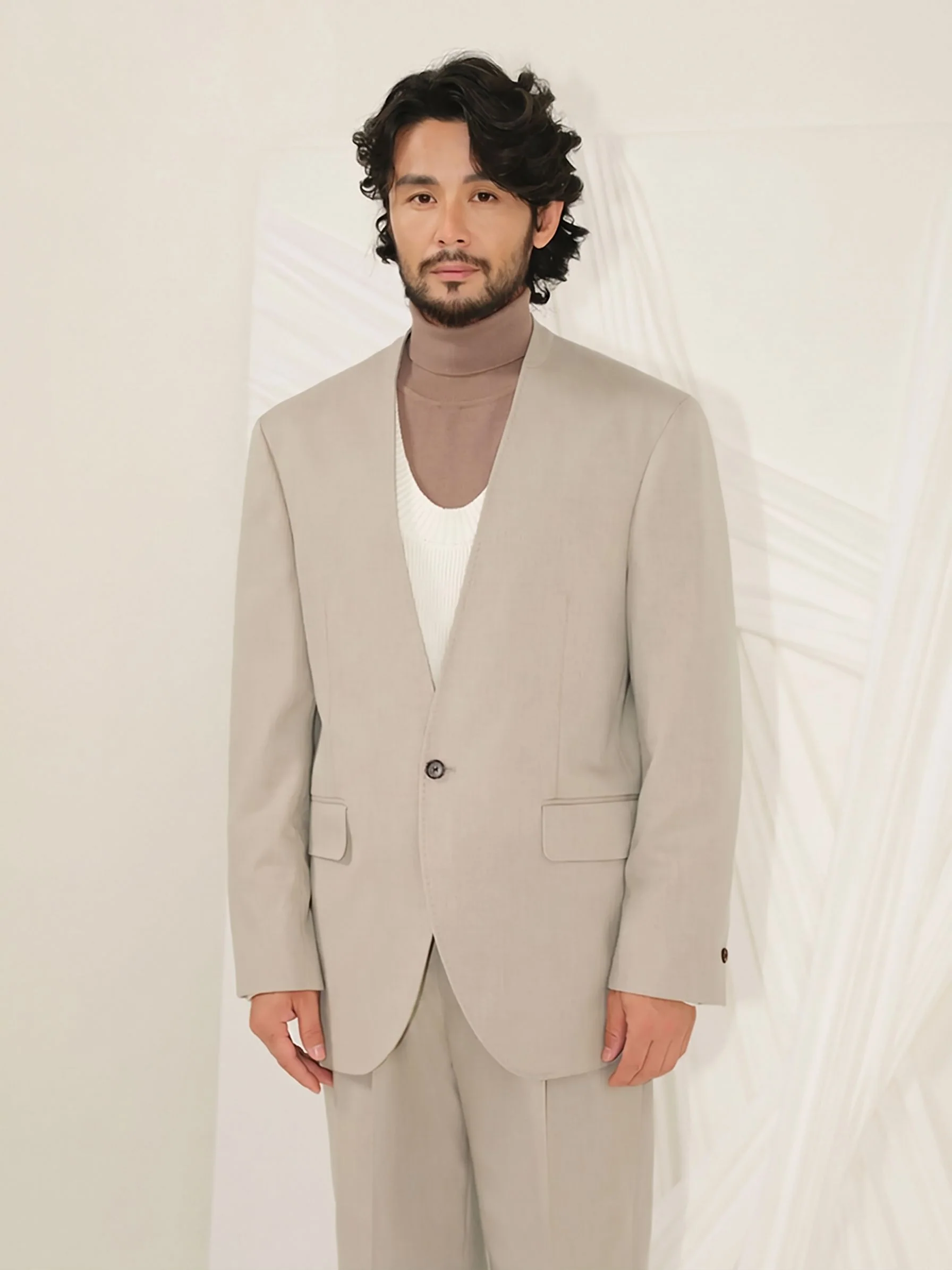 Collarless Suit Set - Image 3