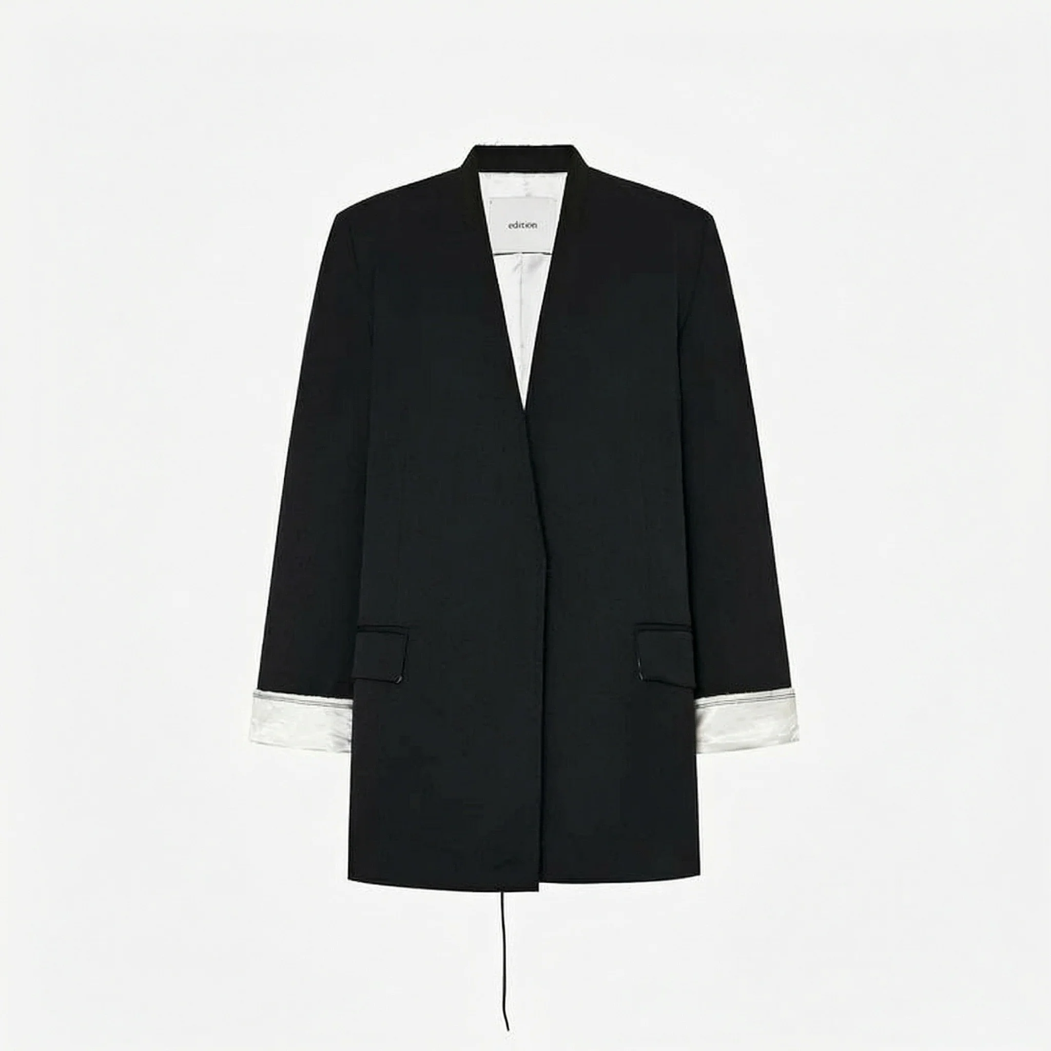 Collarless Tie Blazer - Image 5