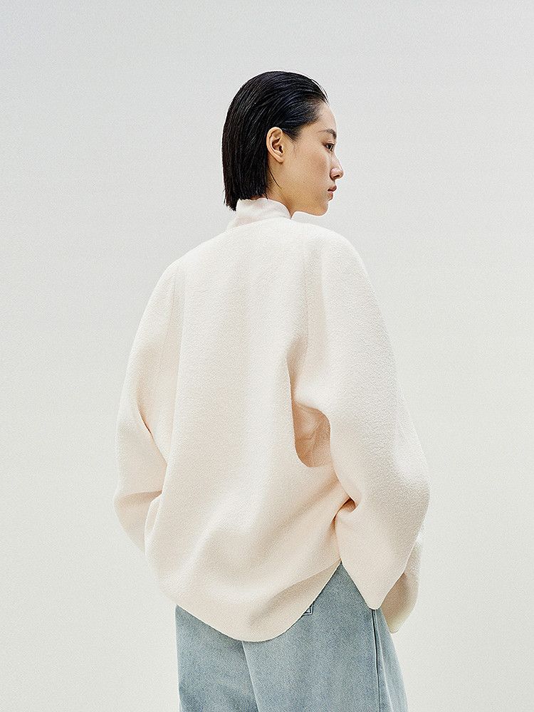 Collarless V-Neck Jacket - Image 3