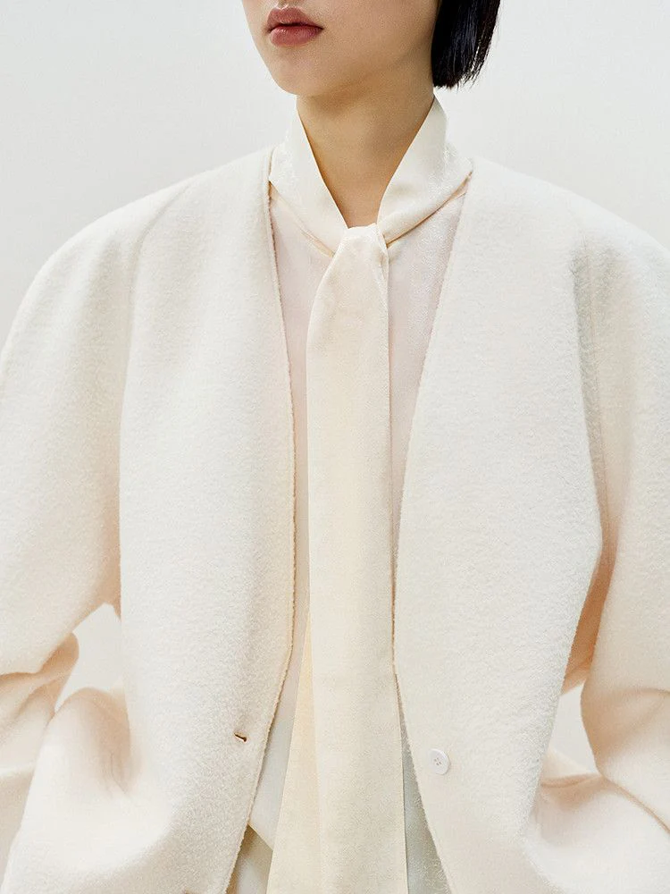 Collarless V-Neck Jacket - Image 4