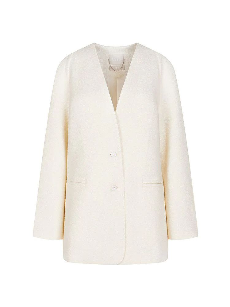 Collarless V-Neck Jacket - Image 5