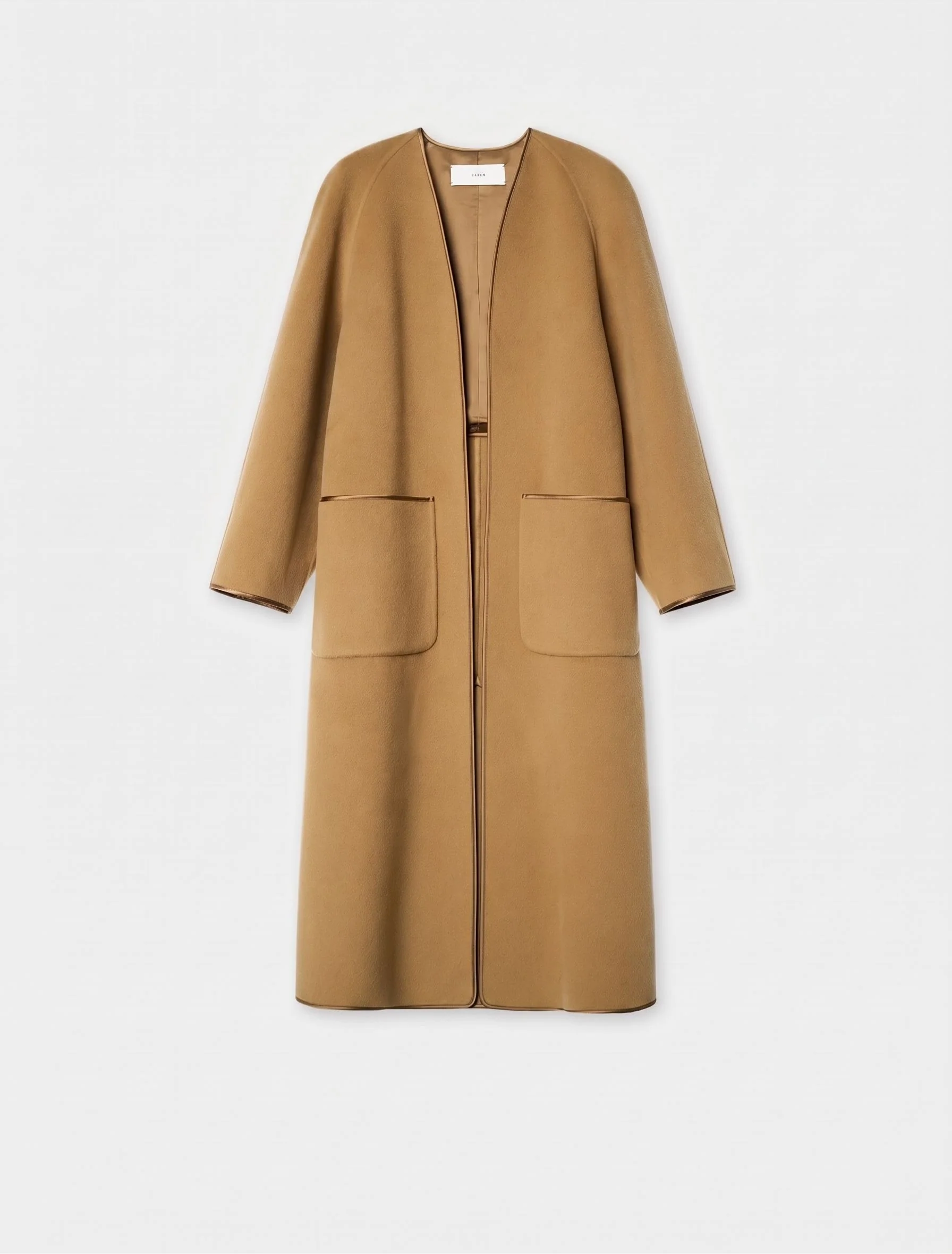 Collarless Wool Coat - Image 10